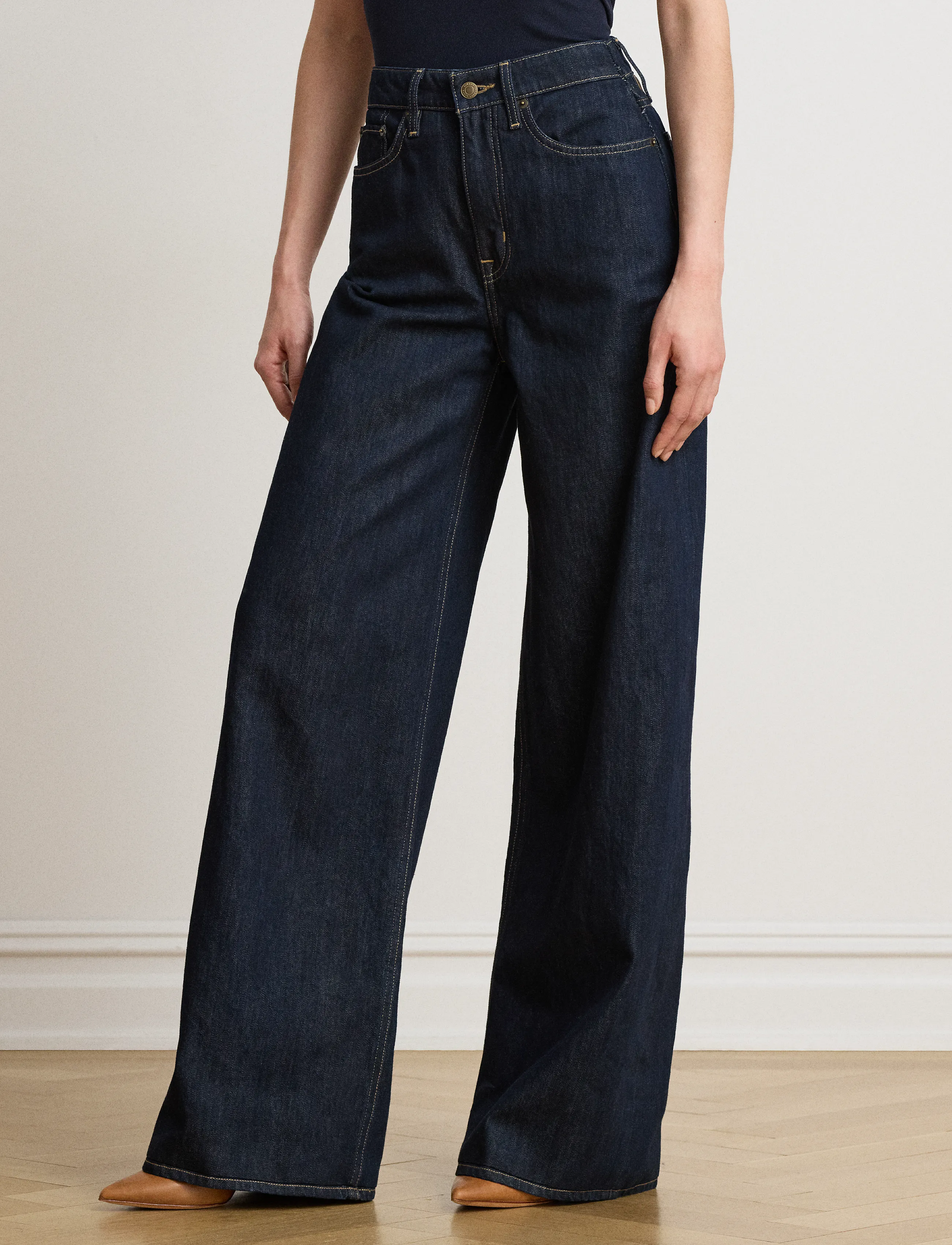 Lauren Ralph Lauren High-Rise Super Wide-Leg Jean - Kleidung - RINSE WASH / navy