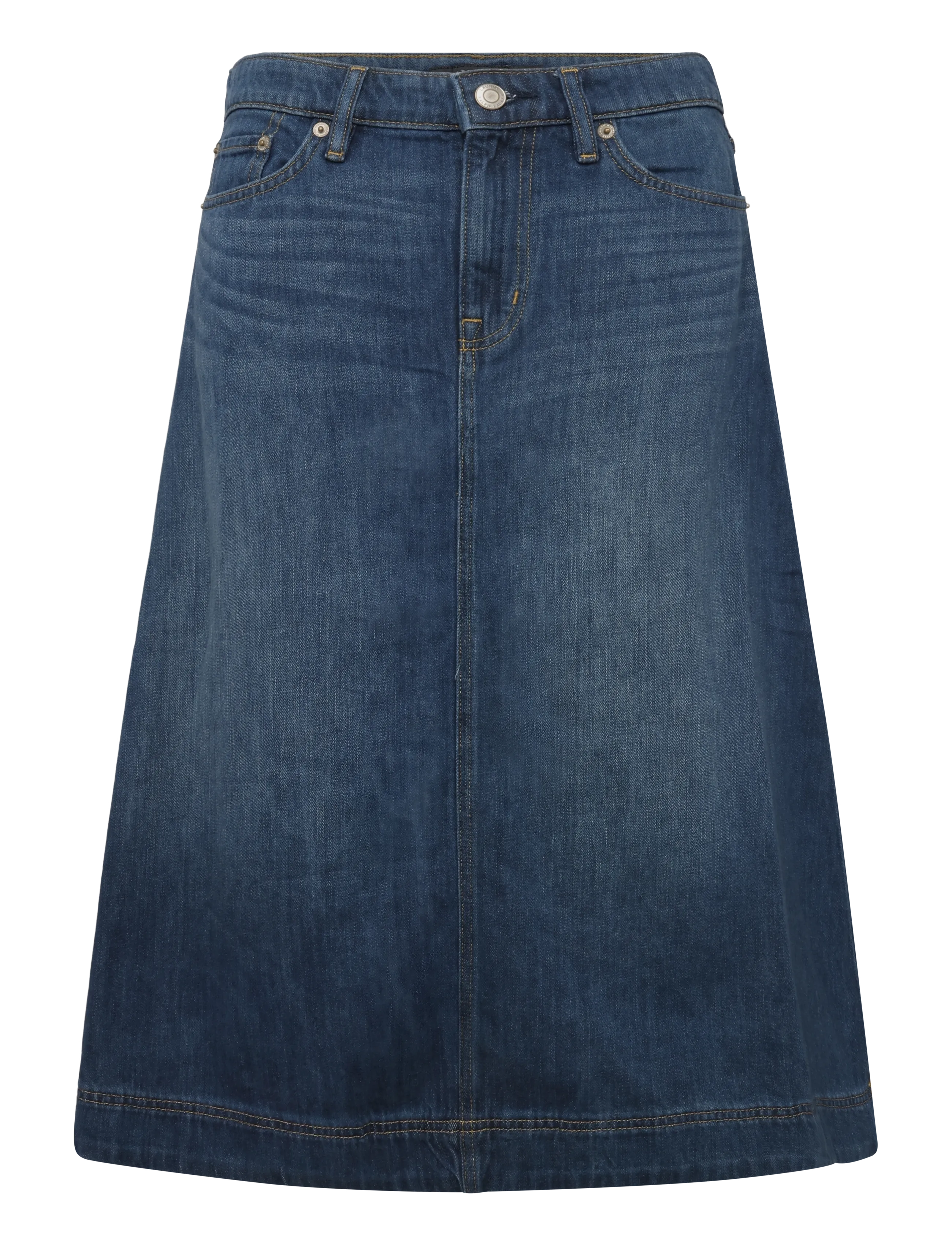 Lauren Ralph Lauren 3X1 DENIM-WVN-SKIRT - Kläder - MARINA WASH / blue