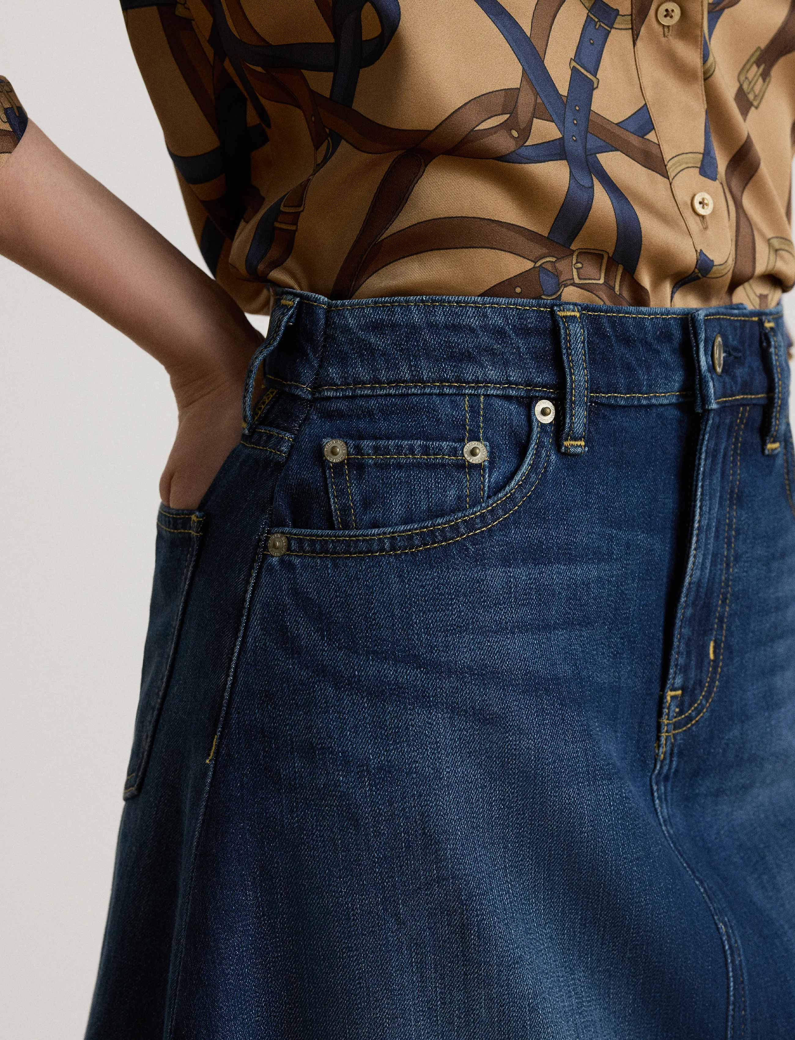 Lauren Ralph Lauren - 3X1 DENIM-WVN-SKIRT - marina wash - 3