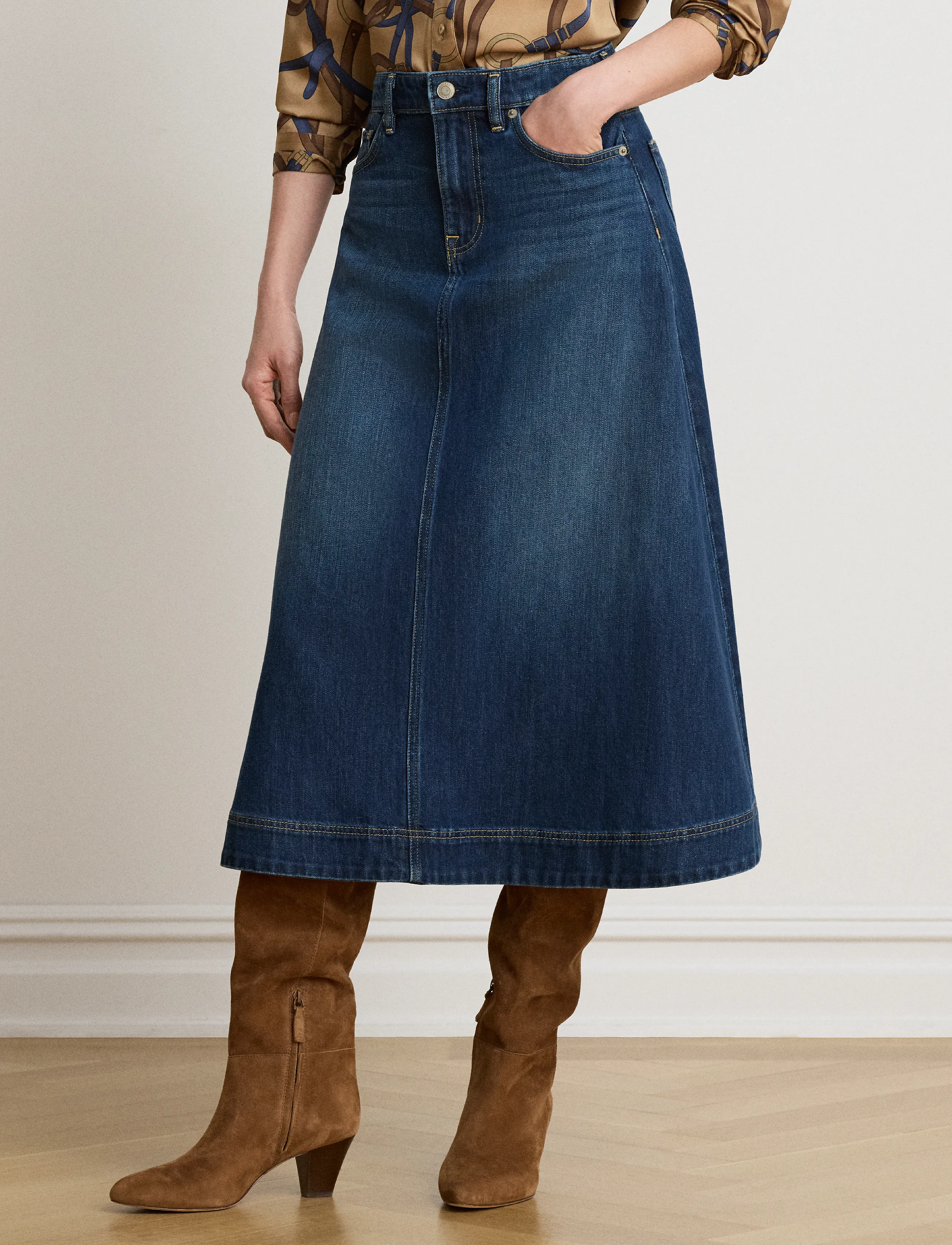 Lauren Ralph Lauren - 3X1 DENIM-WVN-SKIRT - marina wash - 4