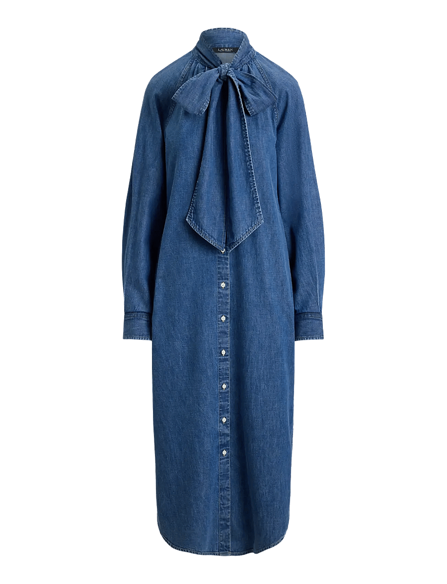 Lauren Ralph Lauren - Jeansklänning med knytband - jeansklänningar - atlantic blue was - 2