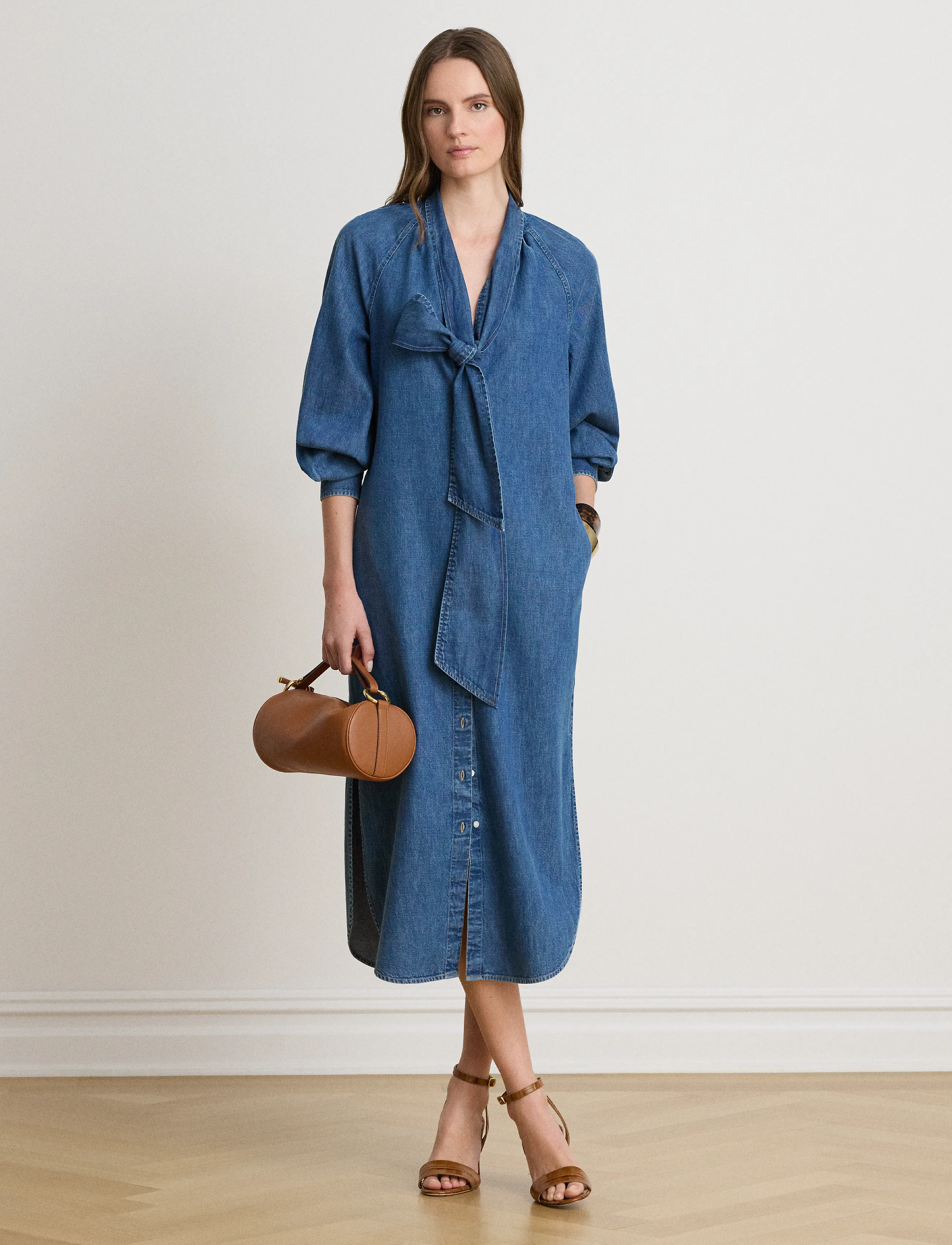 Lauren Ralph Lauren Jeansklänning med knytband - Kläder - ATLANTIC BLUE WAS / blue