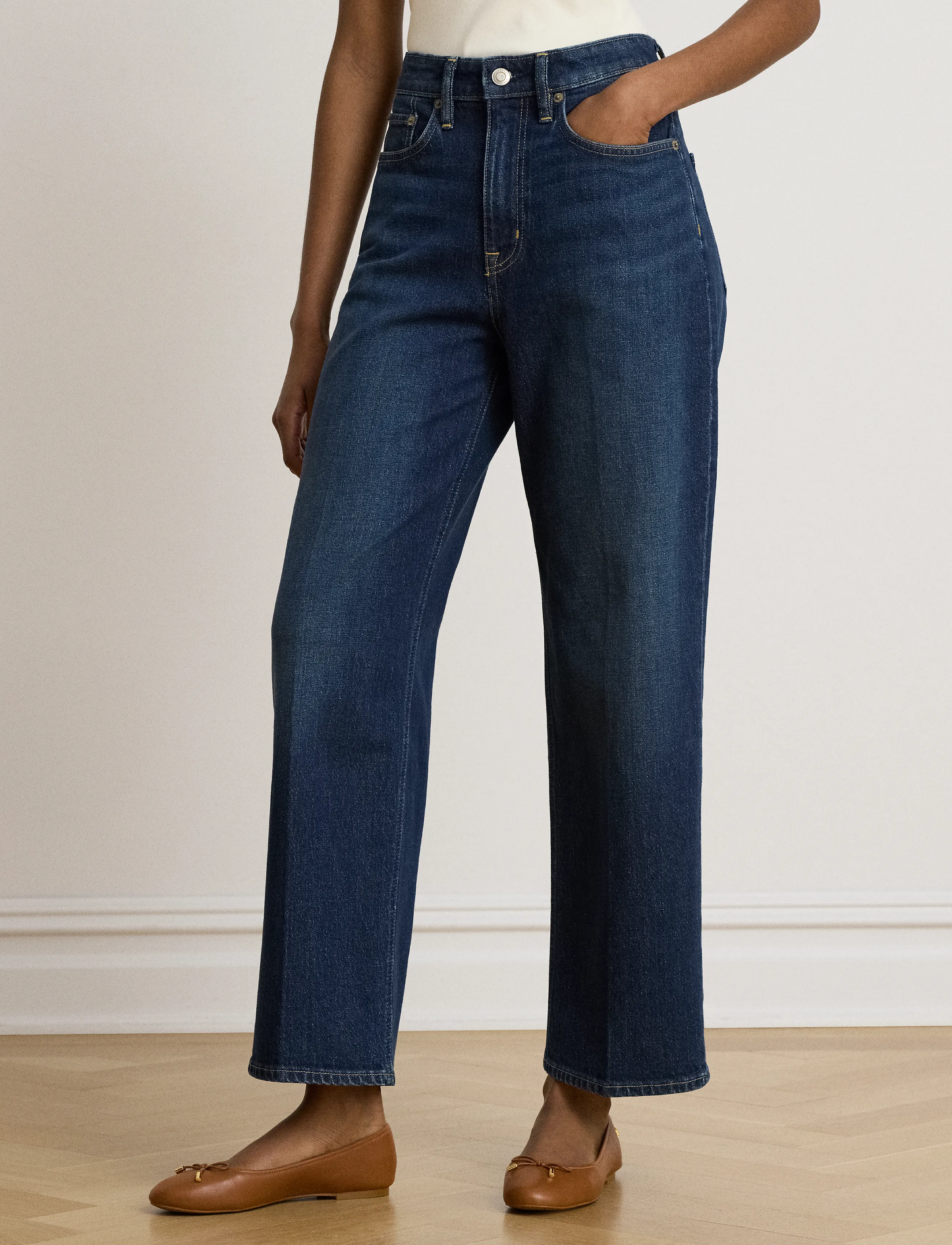 Lauren Ralph Lauren High-Rise Relaxed Straight Jean - Kleidung - MARINA WASH / navy