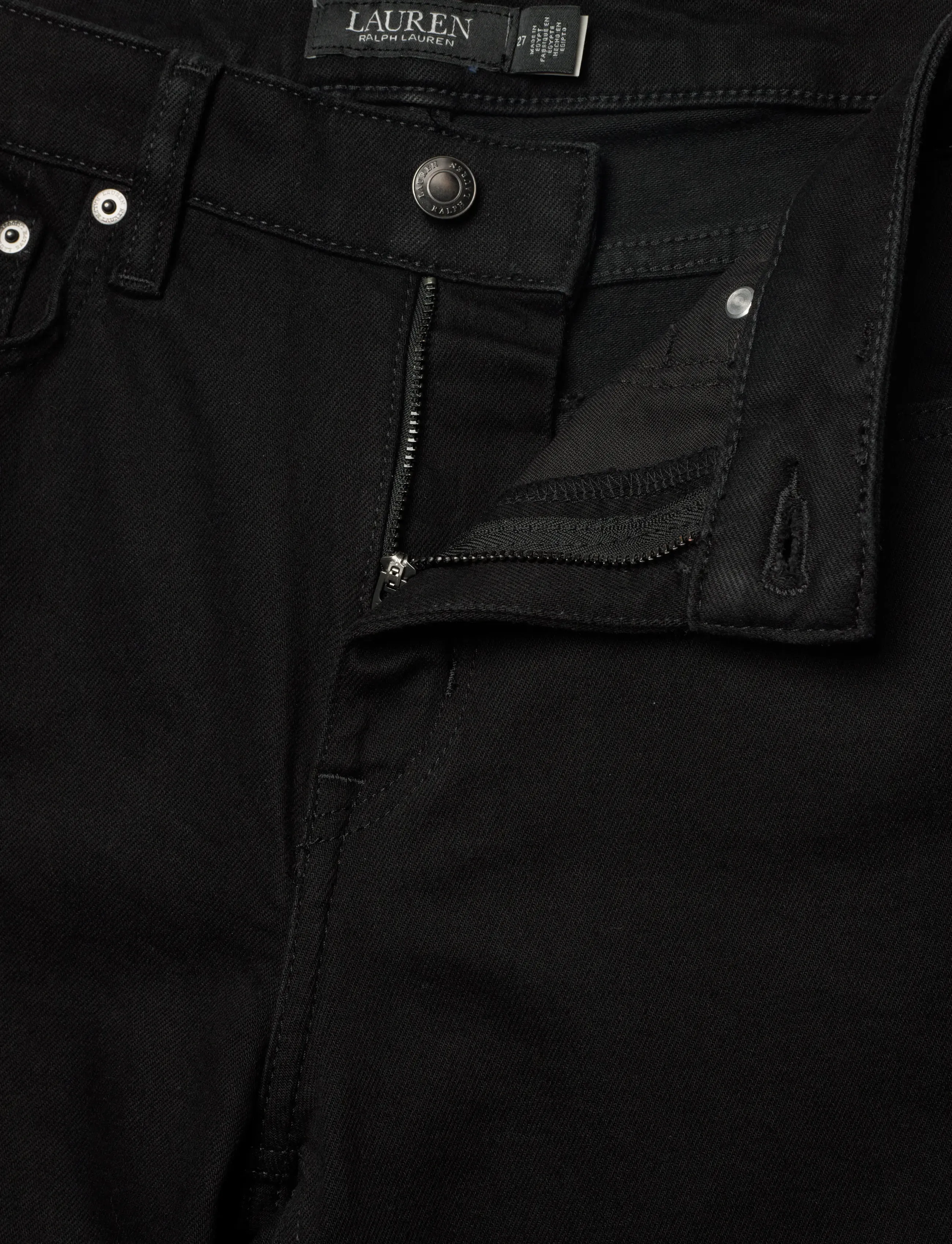 Lauren Ralph Lauren - LOW STR DENIM-WVN-PANTS - straight jeans - black wash - 3