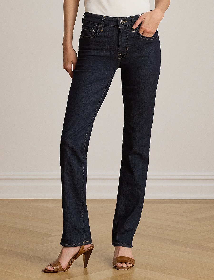 Lauren Ralph Lauren - High-Rise Slim Straight Jean - kitsad teksad - rinse wash - 1