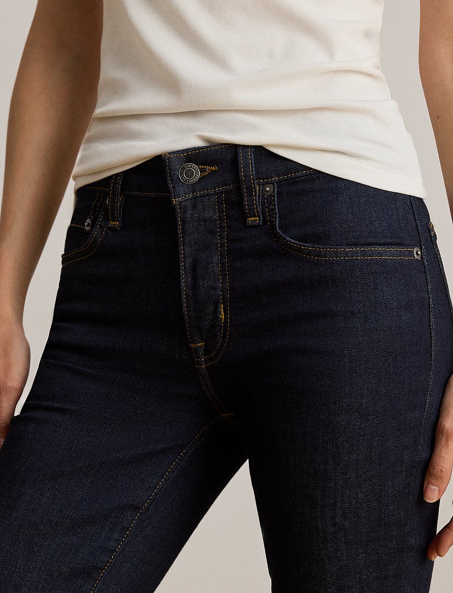 Lauren Ralph Lauren - High-Rise Slim Straight Jean - kitsad teksad - rinse wash - 4