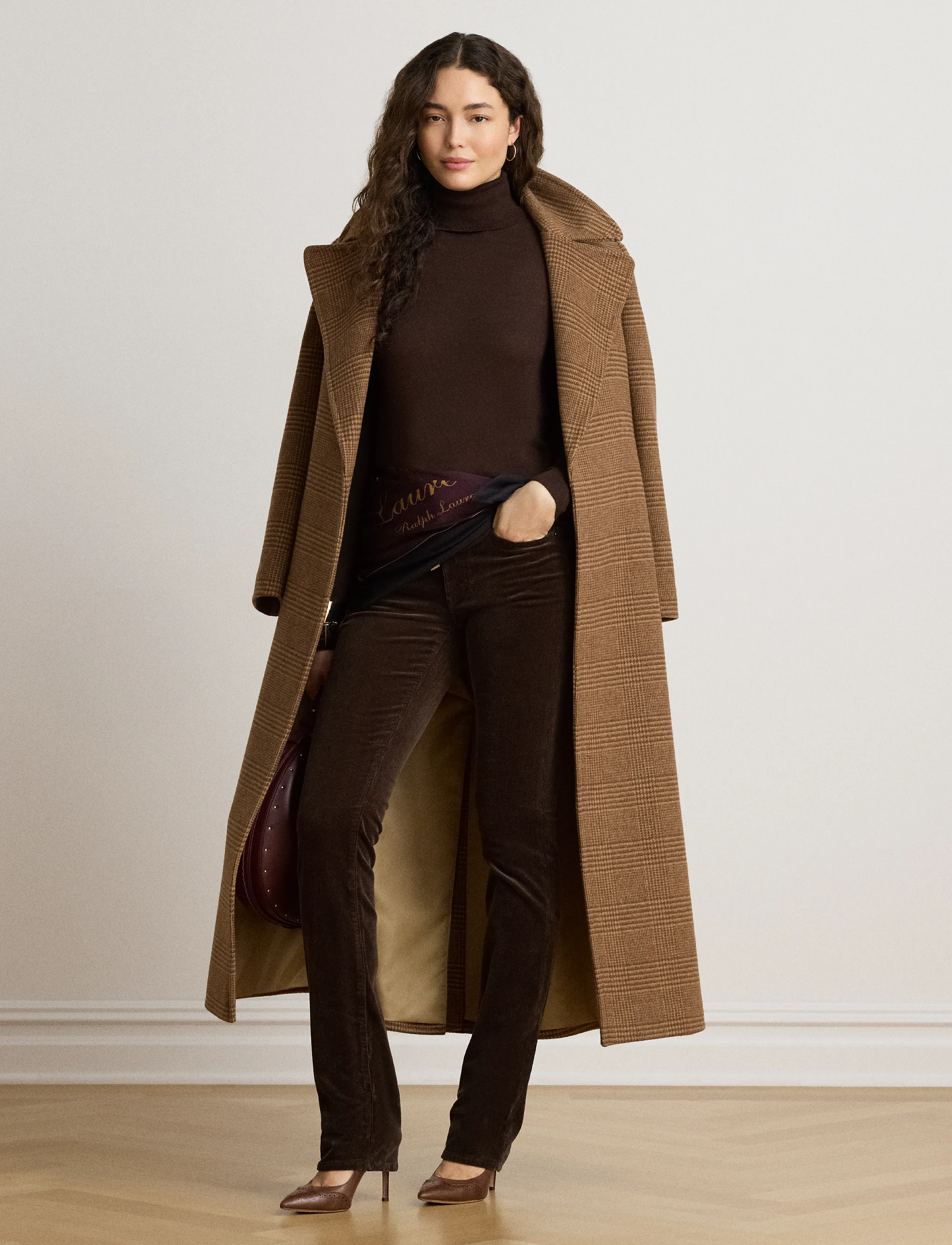 Lauren Ralph Lauren Mid-Rise Corduroy Slim Straight Pant - Hosen - CIRCUIT BROWN / brown