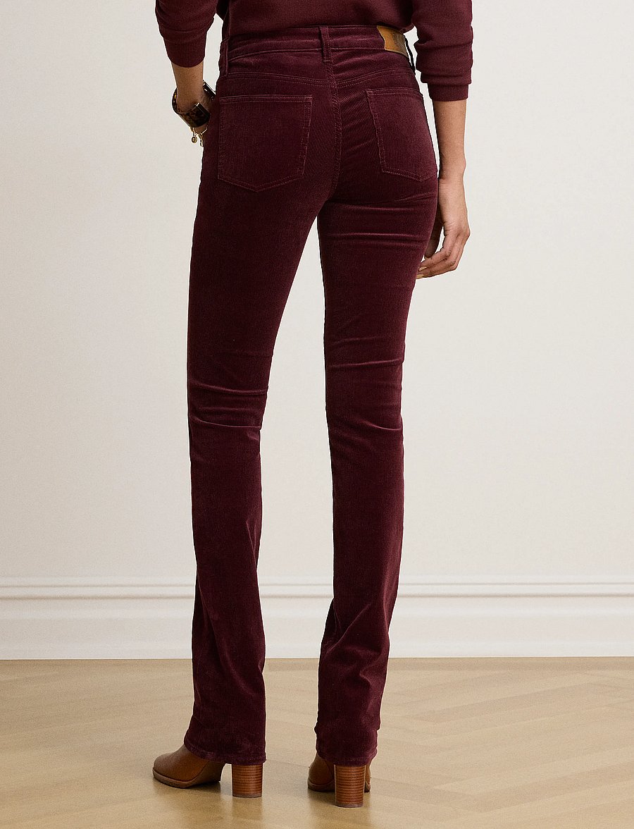 Lauren Ralph Lauren - 14 WALE CORD-WVN-PANTS - slim fit-byxor - dark garnet - 2