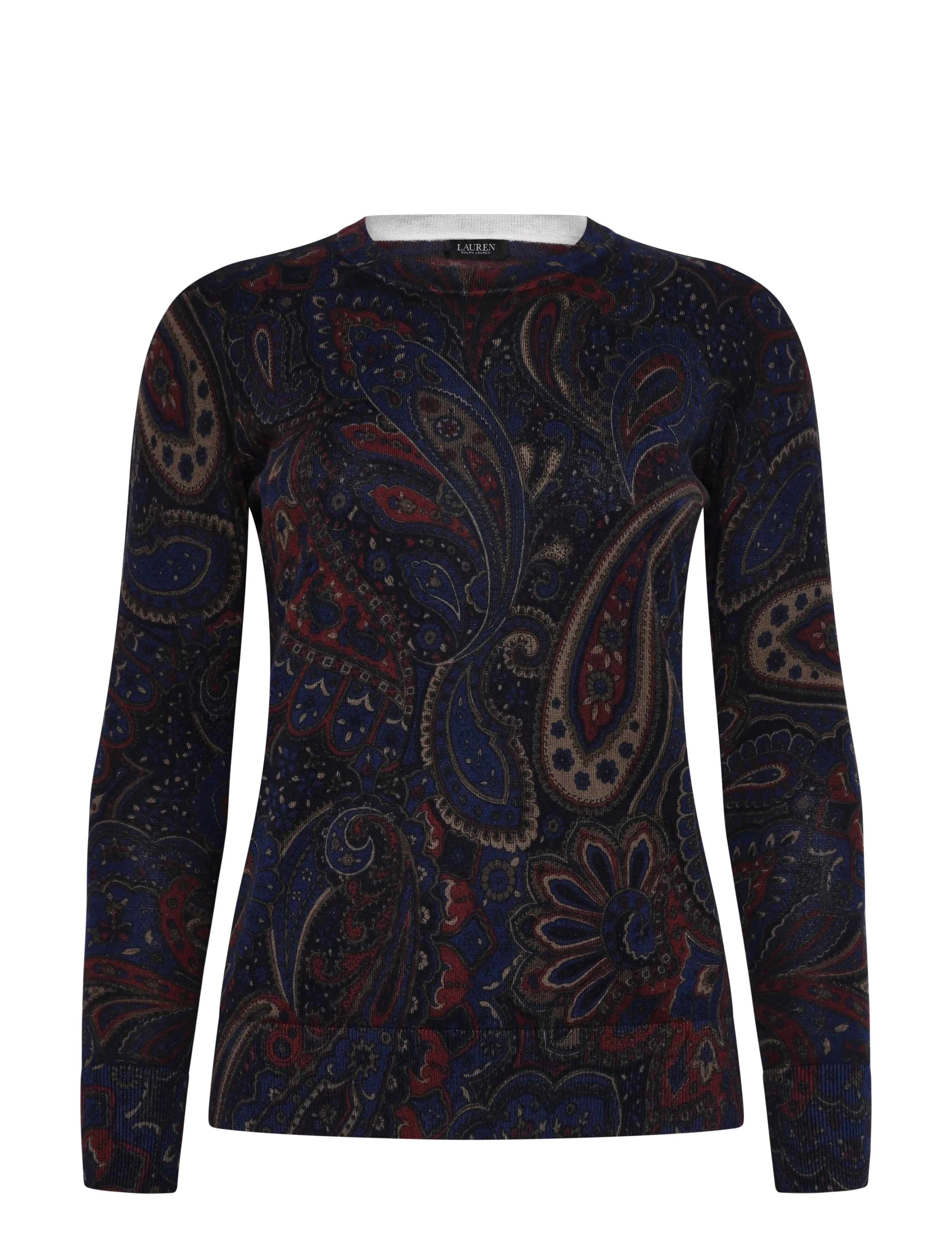 Lauren Ralph Lauren Paisley Cotton-Modal Sweater - Kläder - NAVY MULTI / navy