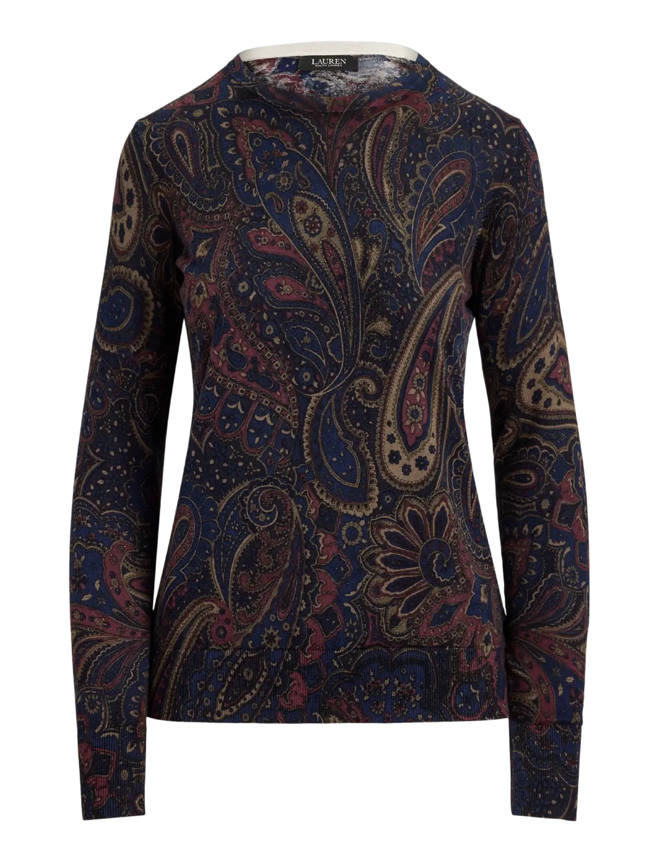 Lauren Ralph Lauren Paisley Cotton-Modal Sweater - Striktrøjer - NAVY MULTI / navy