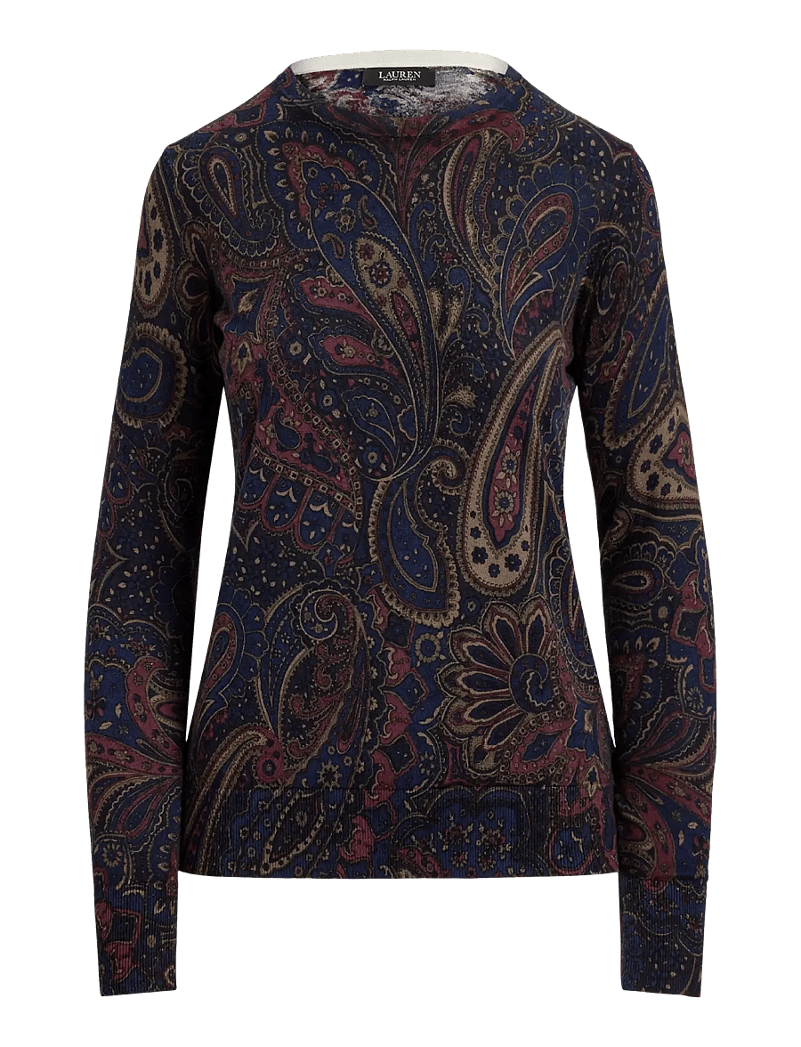 Lauren Ralph Lauren - Paisley Cotton-Modal Sweater - pullover - navy multi - 1