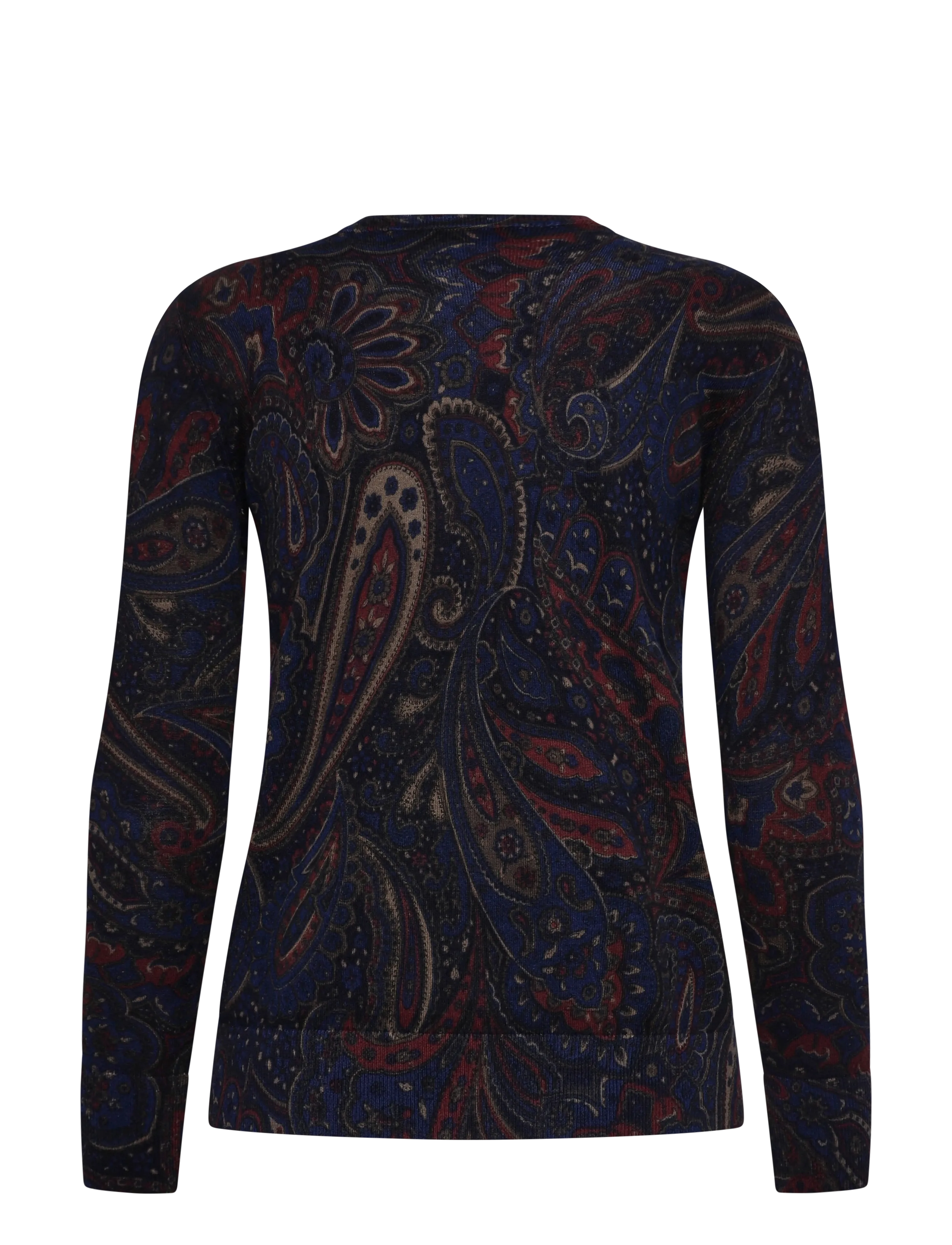 Lauren Ralph Lauren - Paisley Cotton-Modal Sweater - stickade tröjor - navy multi - 2