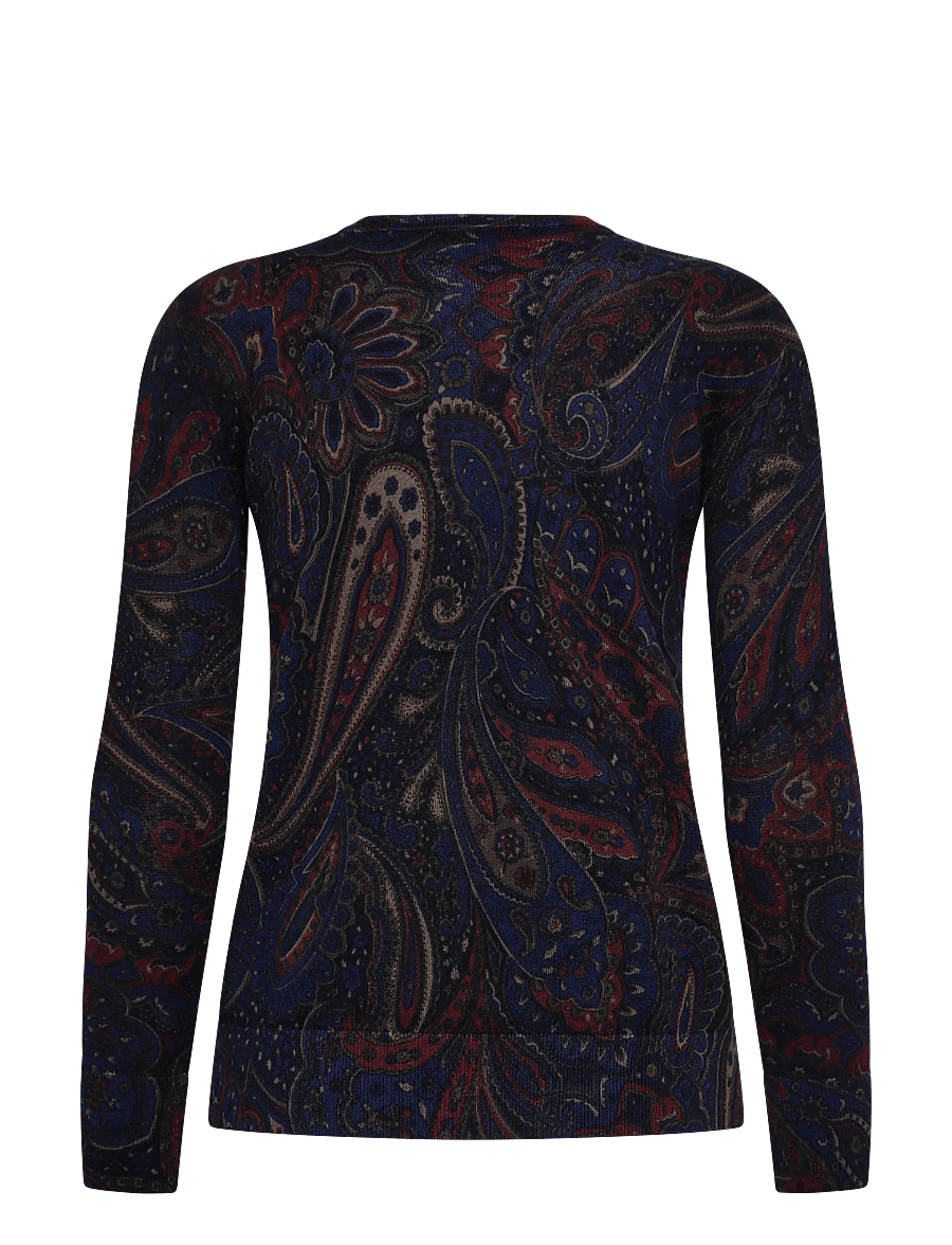 Lauren Ralph Lauren - Paisley Cotton-Modal Sweater - stickade tröjor - navy multi - 2