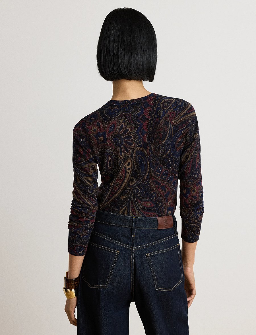 Lauren Ralph Lauren - Paisley Cotton-Modal Sweater - pullover - navy multi - 2