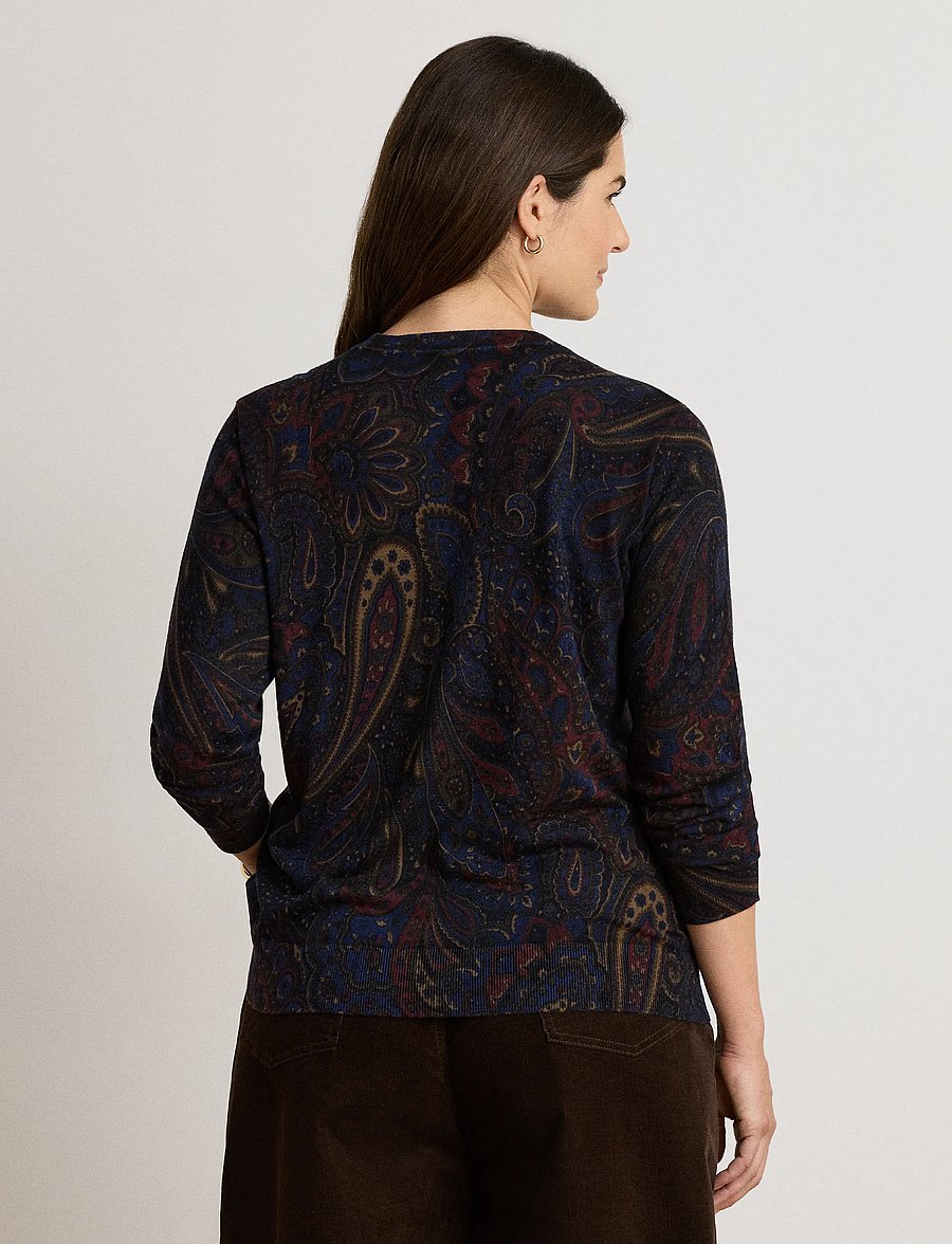 Lauren Ralph Lauren - Paisley Cotton-Modal Sweater - pullover - navy multi - 5