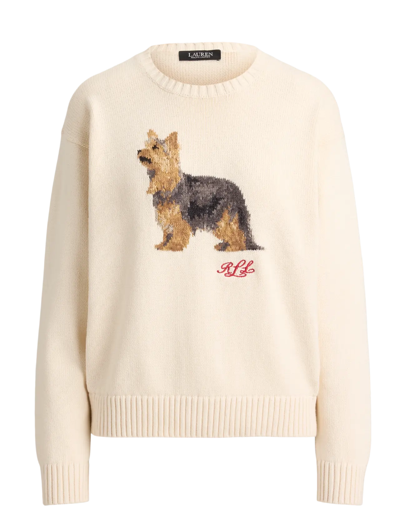 Lauren Ralph Lauren Intarsia-Knit Yorkshire Terrier Sweater - Strik - MASCARPONE CREAM / cream