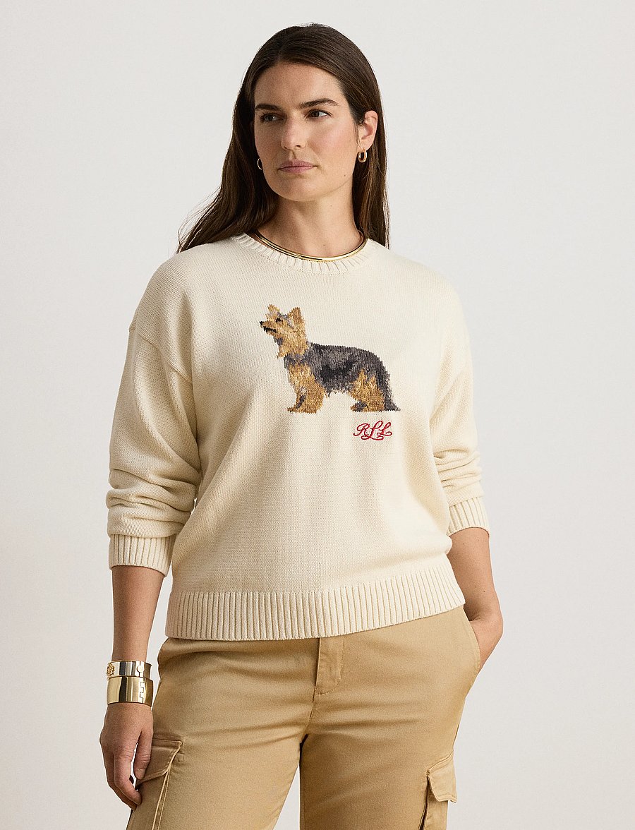 Lauren Ralph Lauren - Intarsia-Knit Yorkshire Terrier Sweater - mascarpone cream - 4