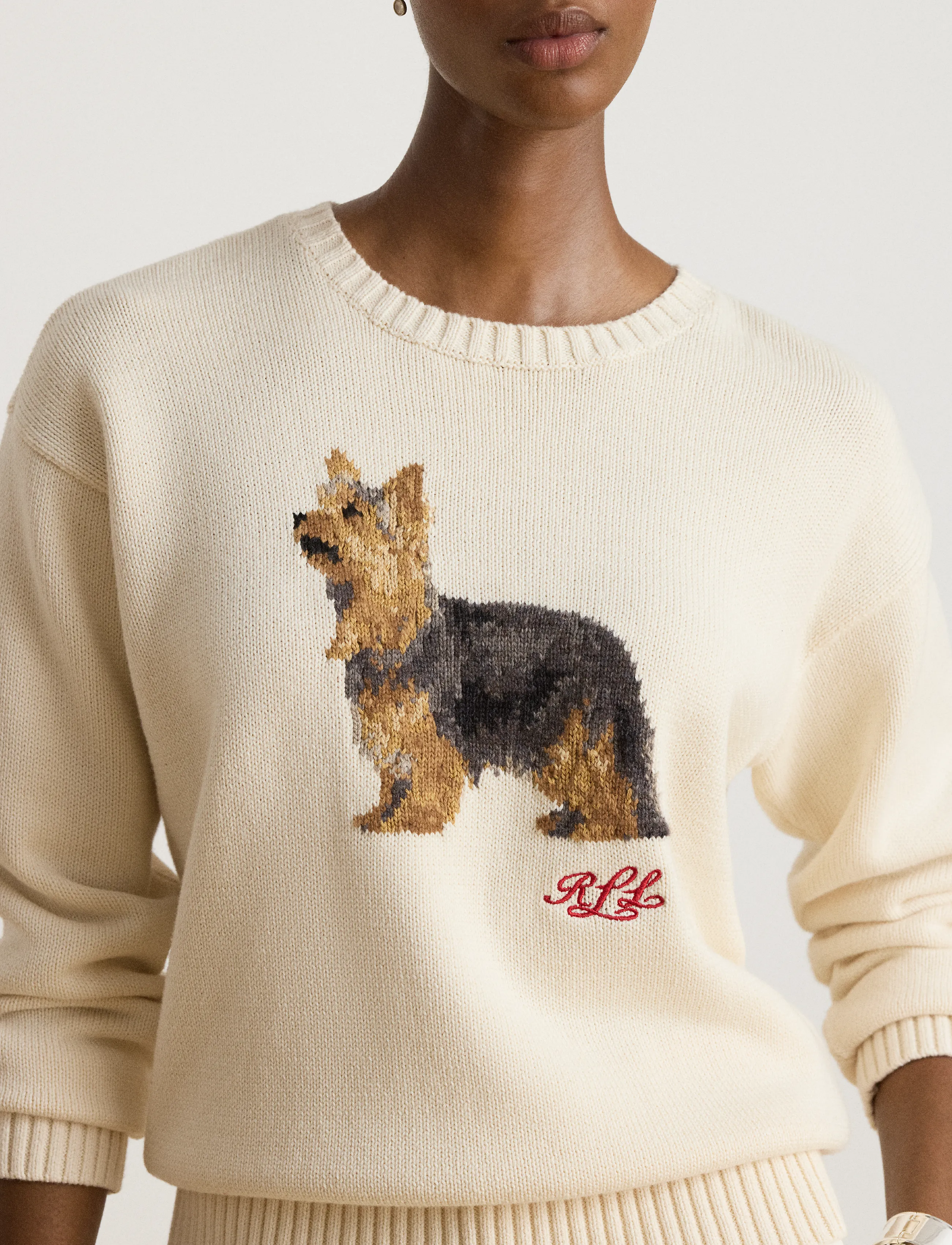 Lauren Ralph Lauren Intarsia-Knit Yorkshire Terrier Sweater stickade tröjor dam – bild 7