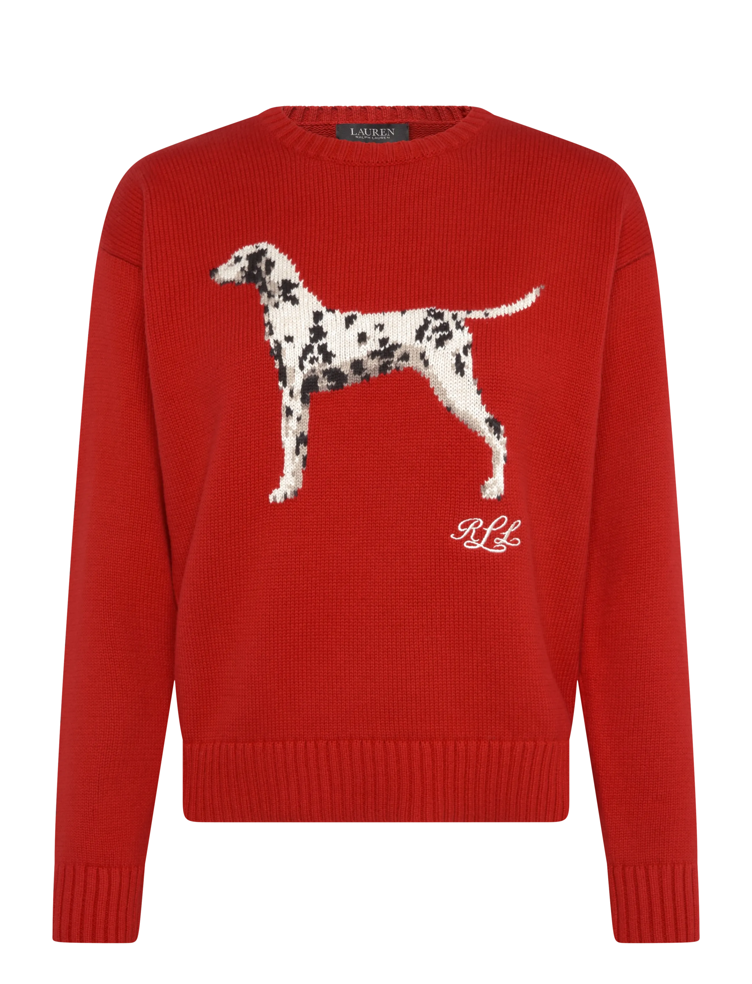 Lauren Ralph Lauren Intarsia-Knit Dalmatian Cotton Sweater - Riided - RALPH RED MULTI / red