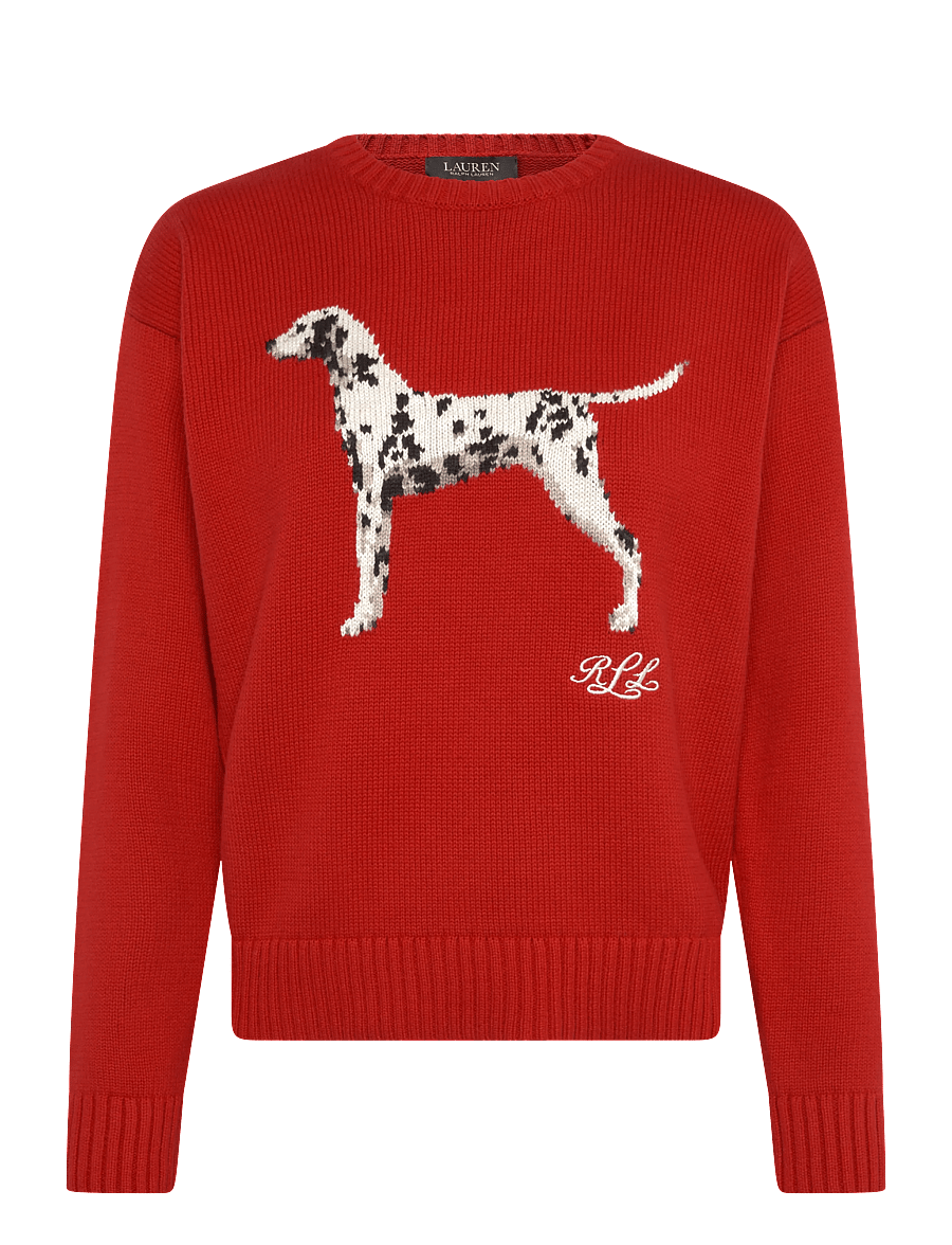 Lauren Ralph Lauren - Intarsia-Knit Dalmatian Cotton Sweater - pullover - ralph red multi - 2