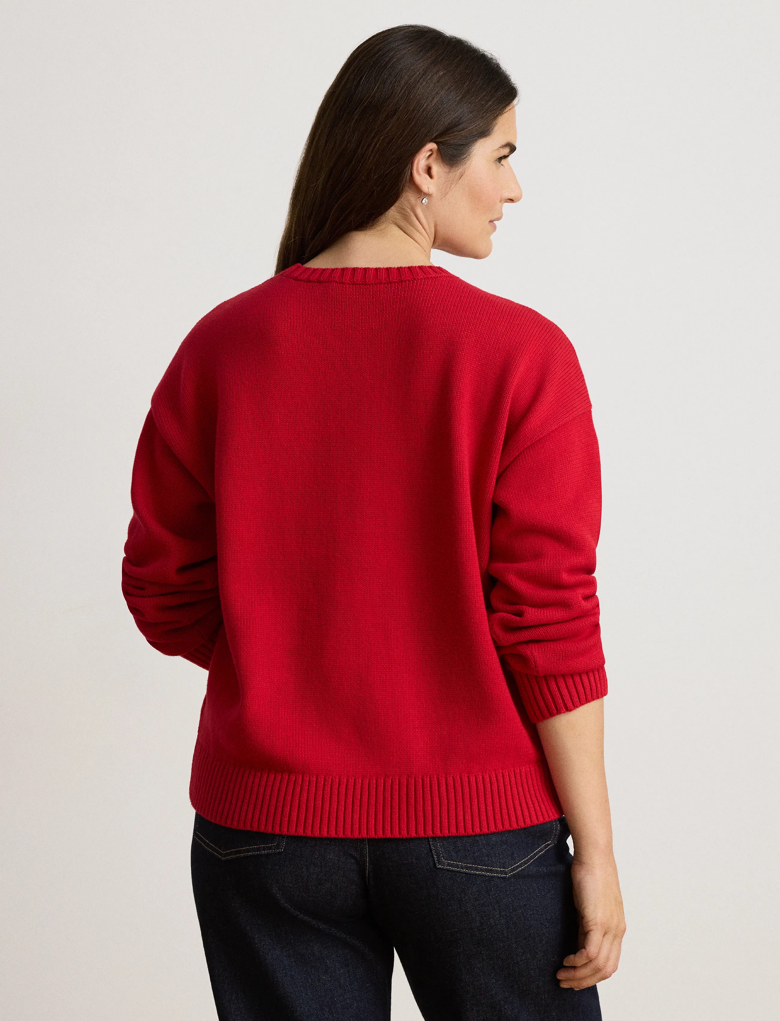 Lauren Ralph Lauren - Intarsia-Knit Dalmatian Cotton Sweater - stickade tröjor - ralph red multi - 2