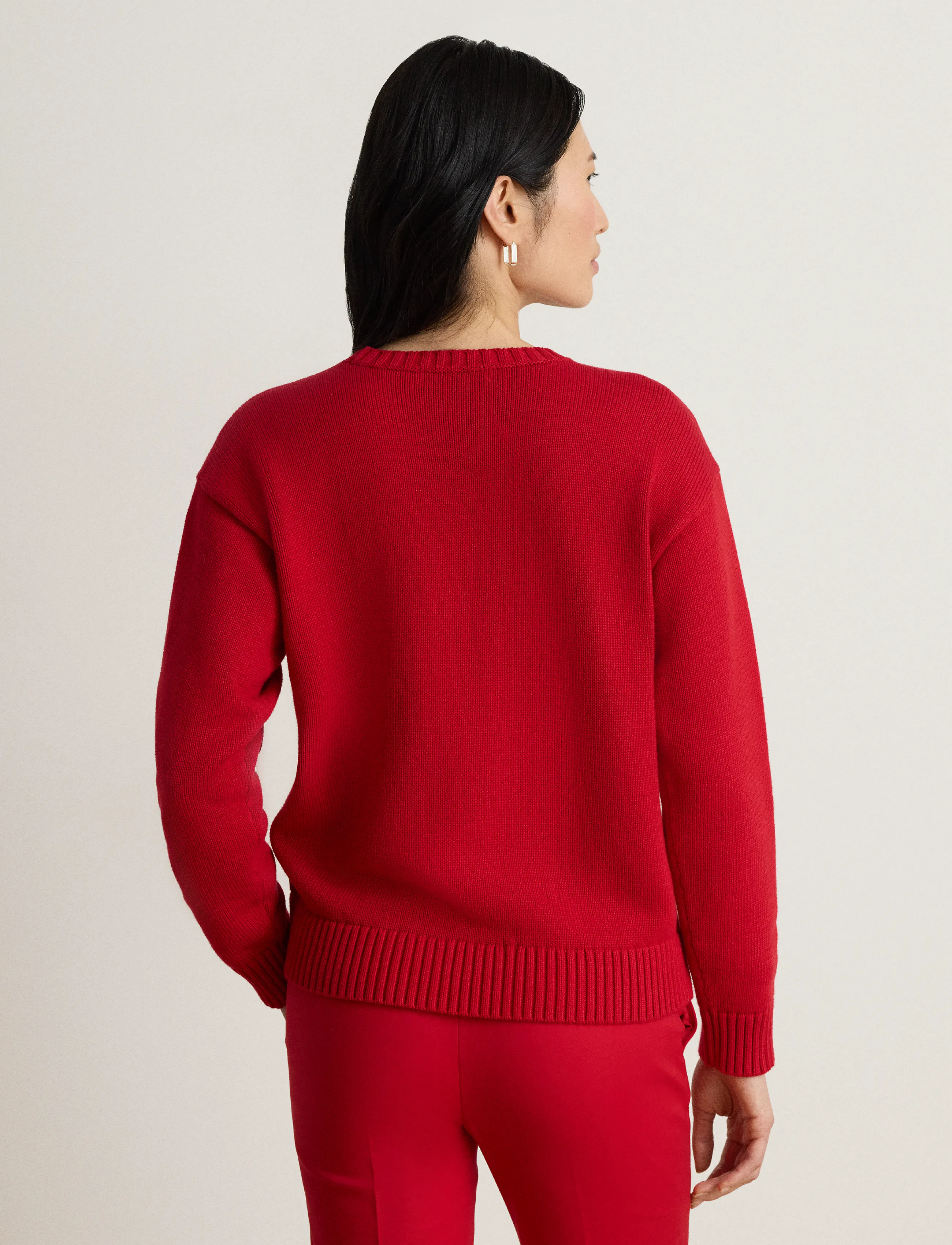 Lauren Ralph Lauren - Intarsia-Knit Dalmatian Cotton Sweater - stickade tröjor - ralph red multi - 5