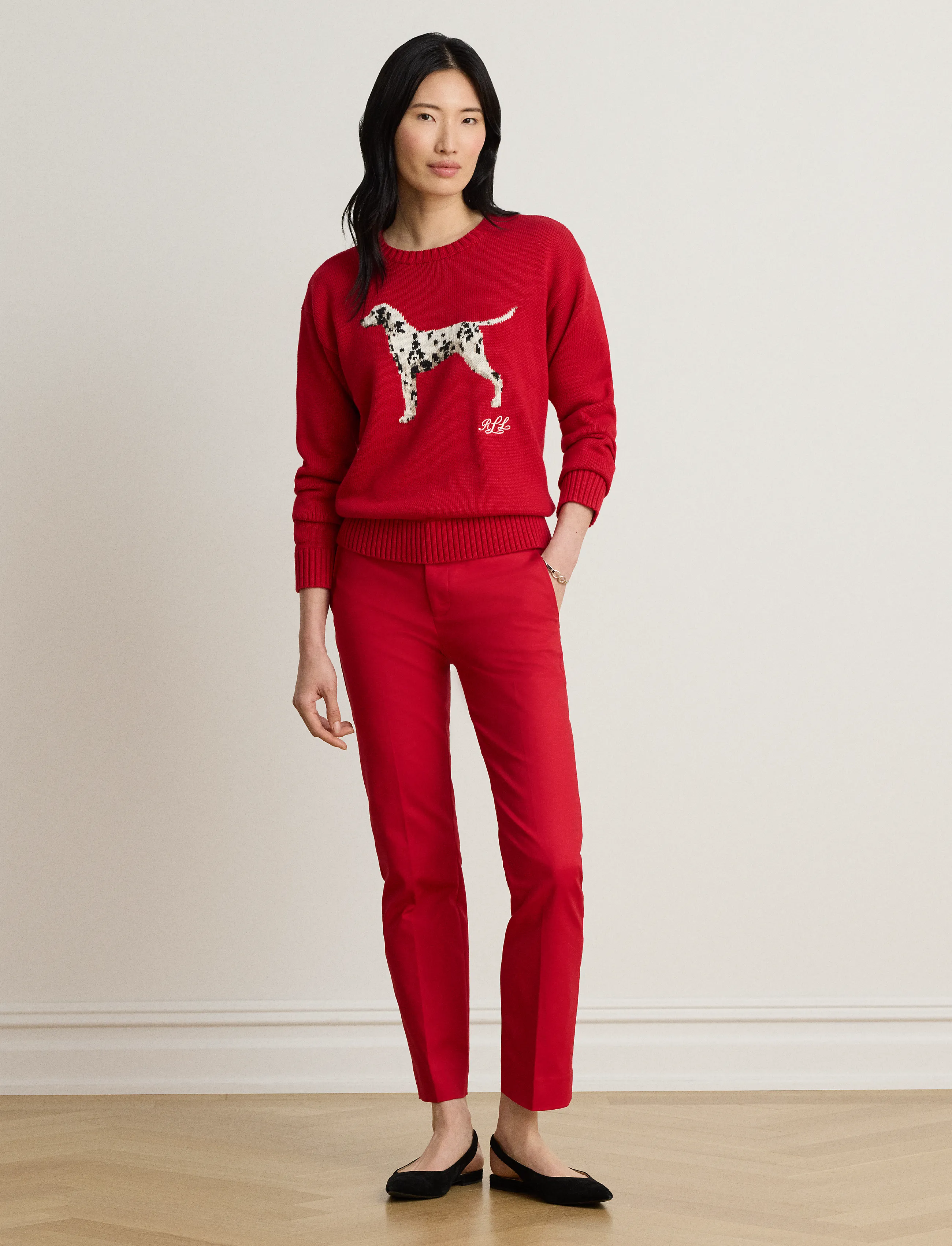 Lauren Ralph Lauren Intarsia-Knit Dalmatian Cotton Sweater stickade tröjor dam – bild 7