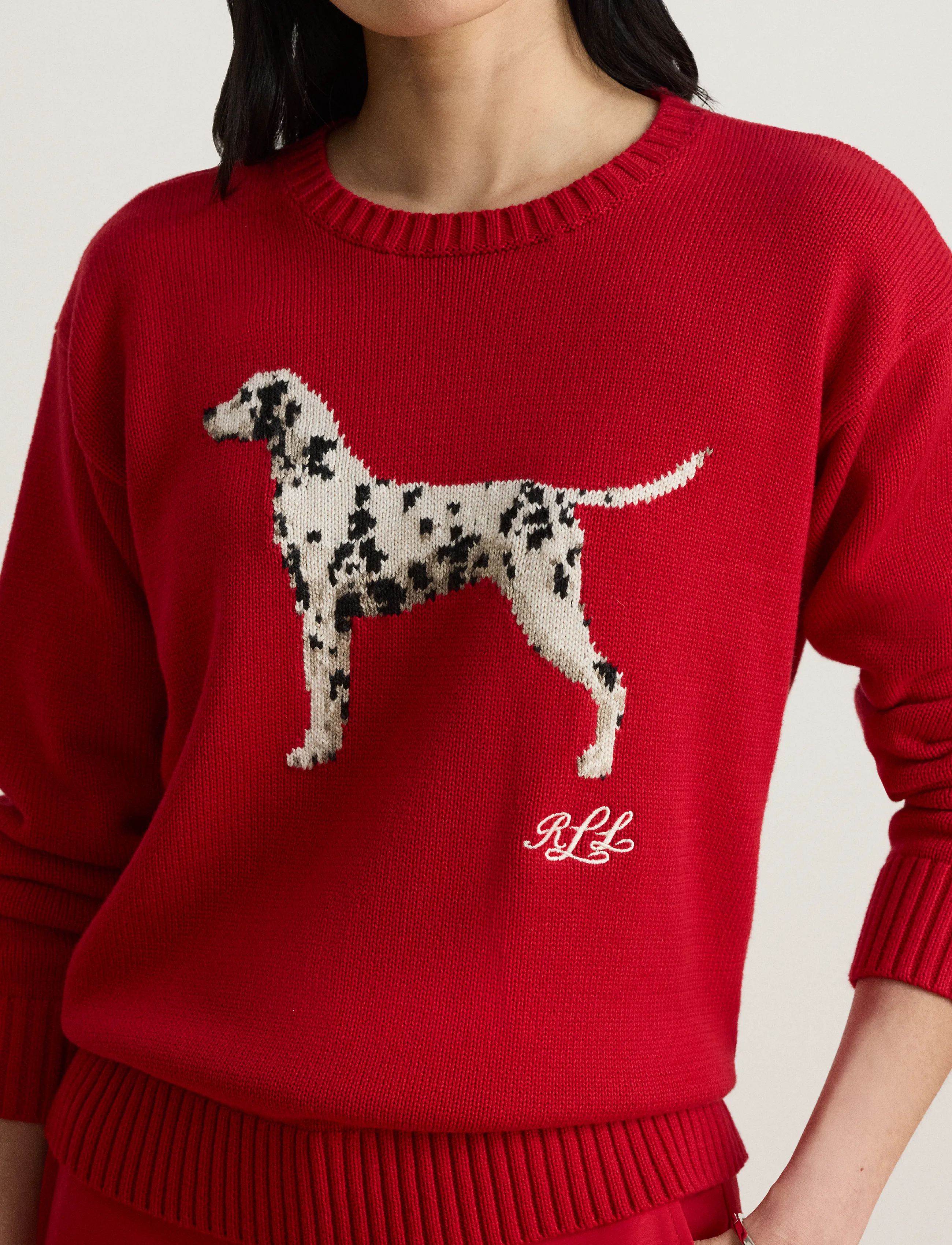Lauren Ralph Lauren Intarsia-Knit Dalmatian Cotton Sweater stickade tröjor dam – bild 8
