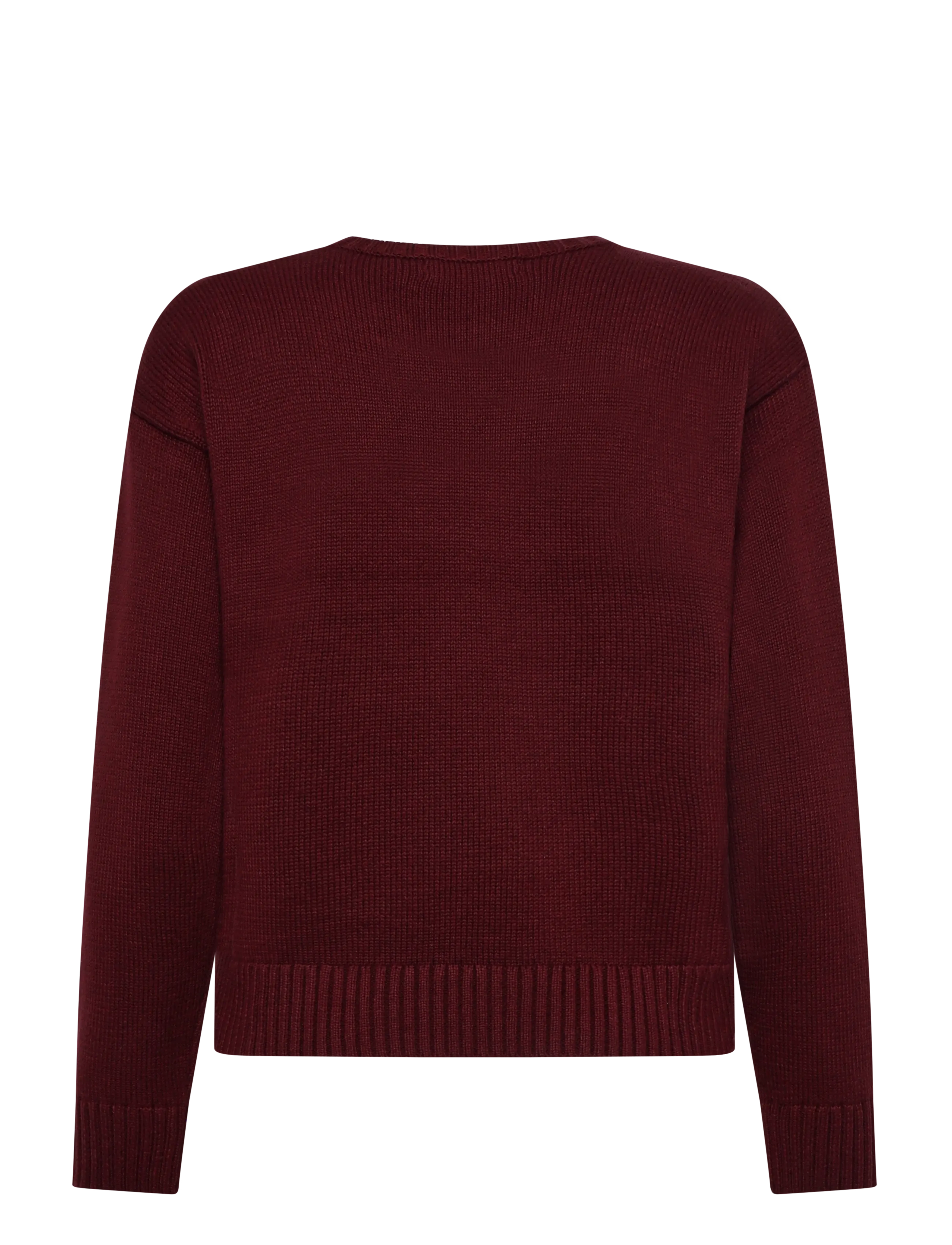 Lauren Ralph Lauren - Intarsia-Knit Cotton Sweater - pullover - dark garnet multi - 2