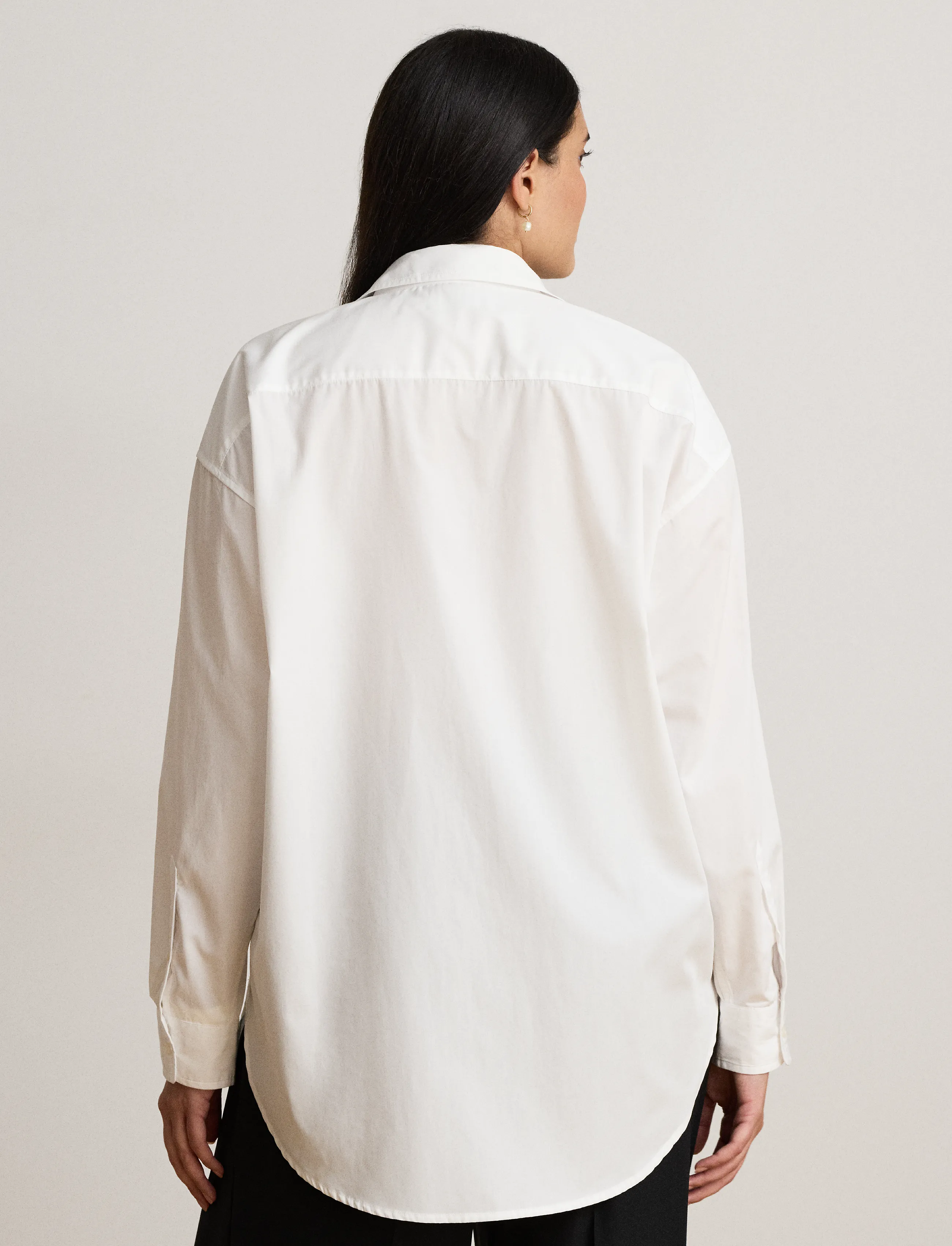 Lauren Ralph Lauren - Relaxed Fit Rhinestone-Bullion Shirt - langärmlige hemden - white - 3