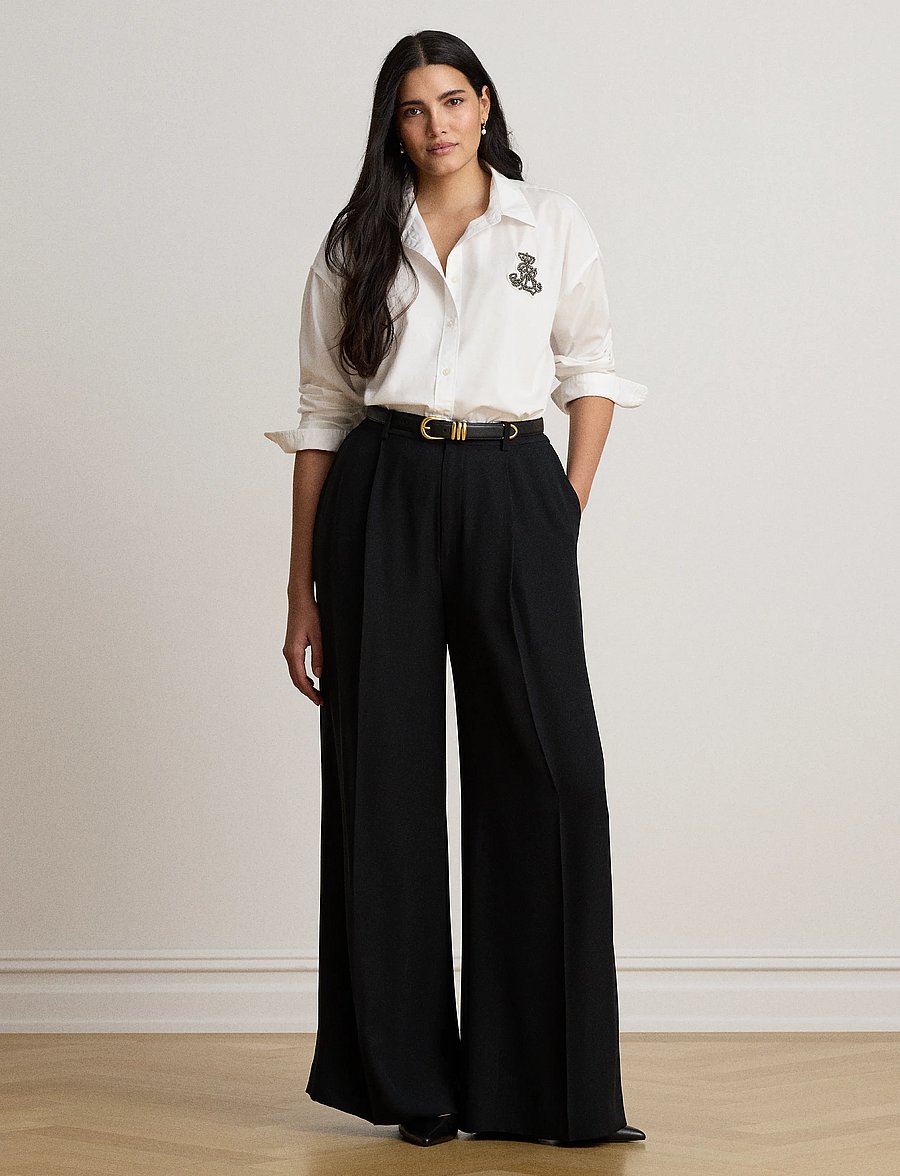 Lauren Ralph Lauren - Relaxed Fit Rhinestone-Bullion Shirt - langärmlige hemden - white - 5