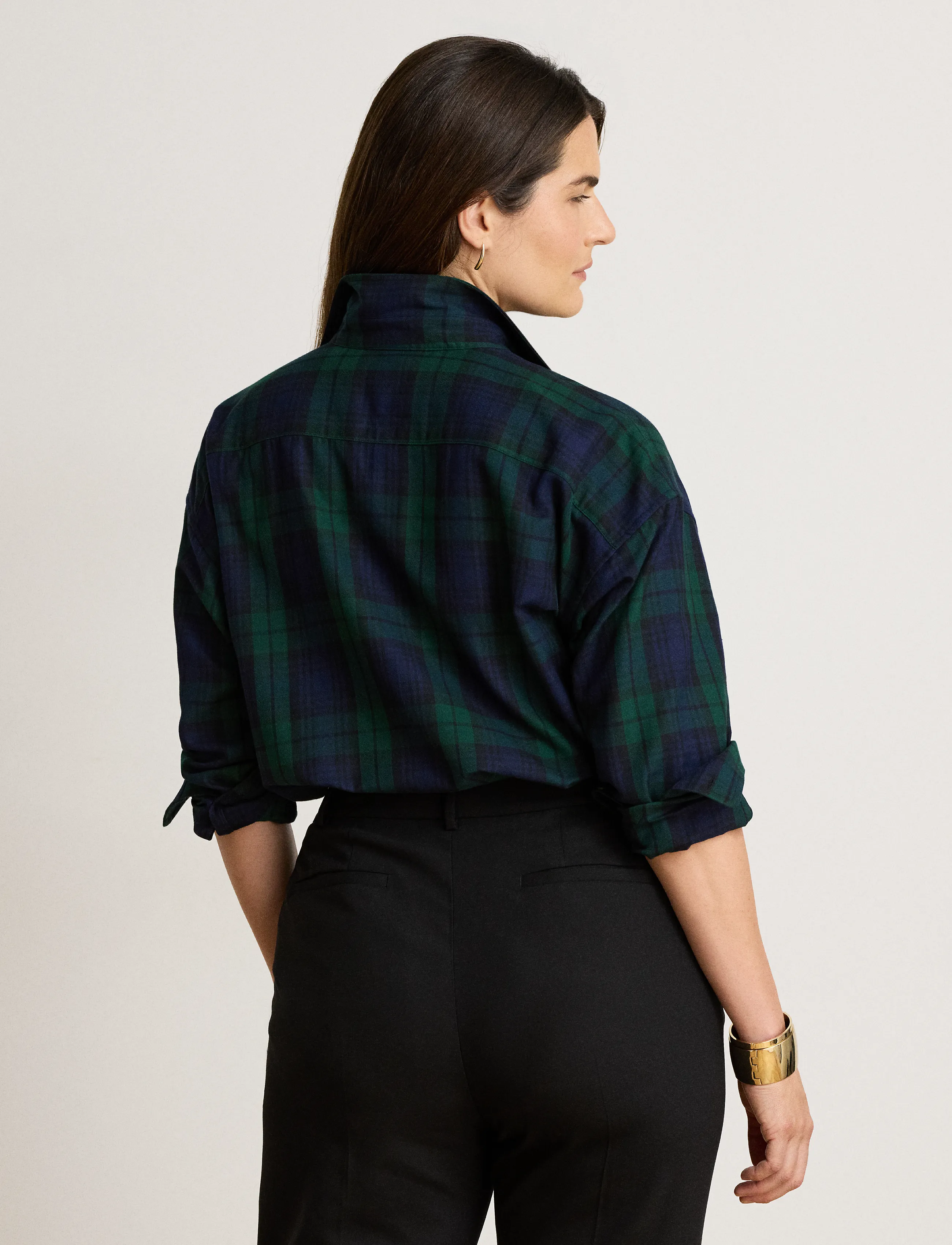 Lauren Ralph Lauren - Relaxed Fit Bullion Black Watch Shirt - langærmede skjorter - black/green multi - 2