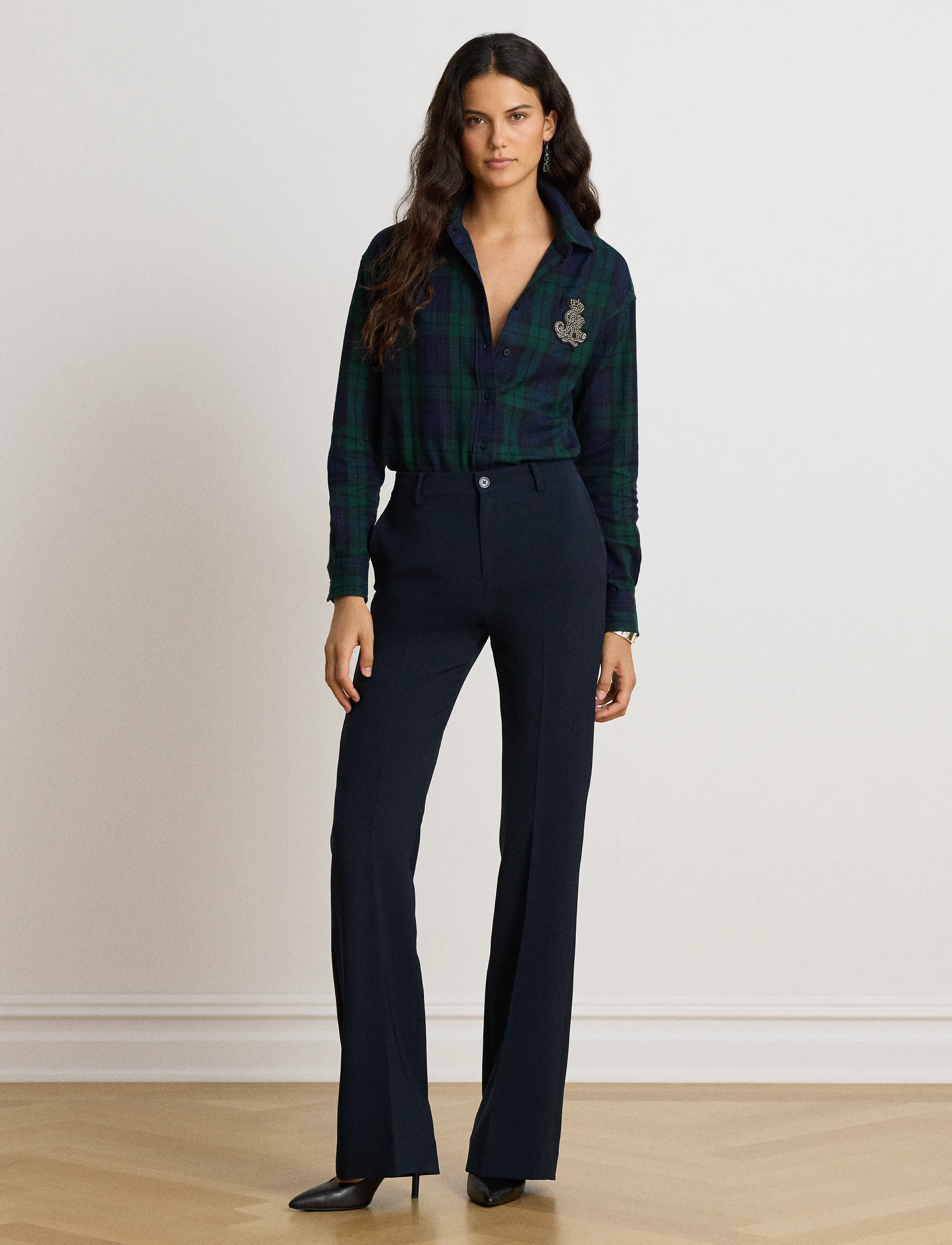Lauren Ralph Lauren - Relaxed Fit Bullion Black Watch Shirt - overhemden met lange mouwen - black/green multi - 4