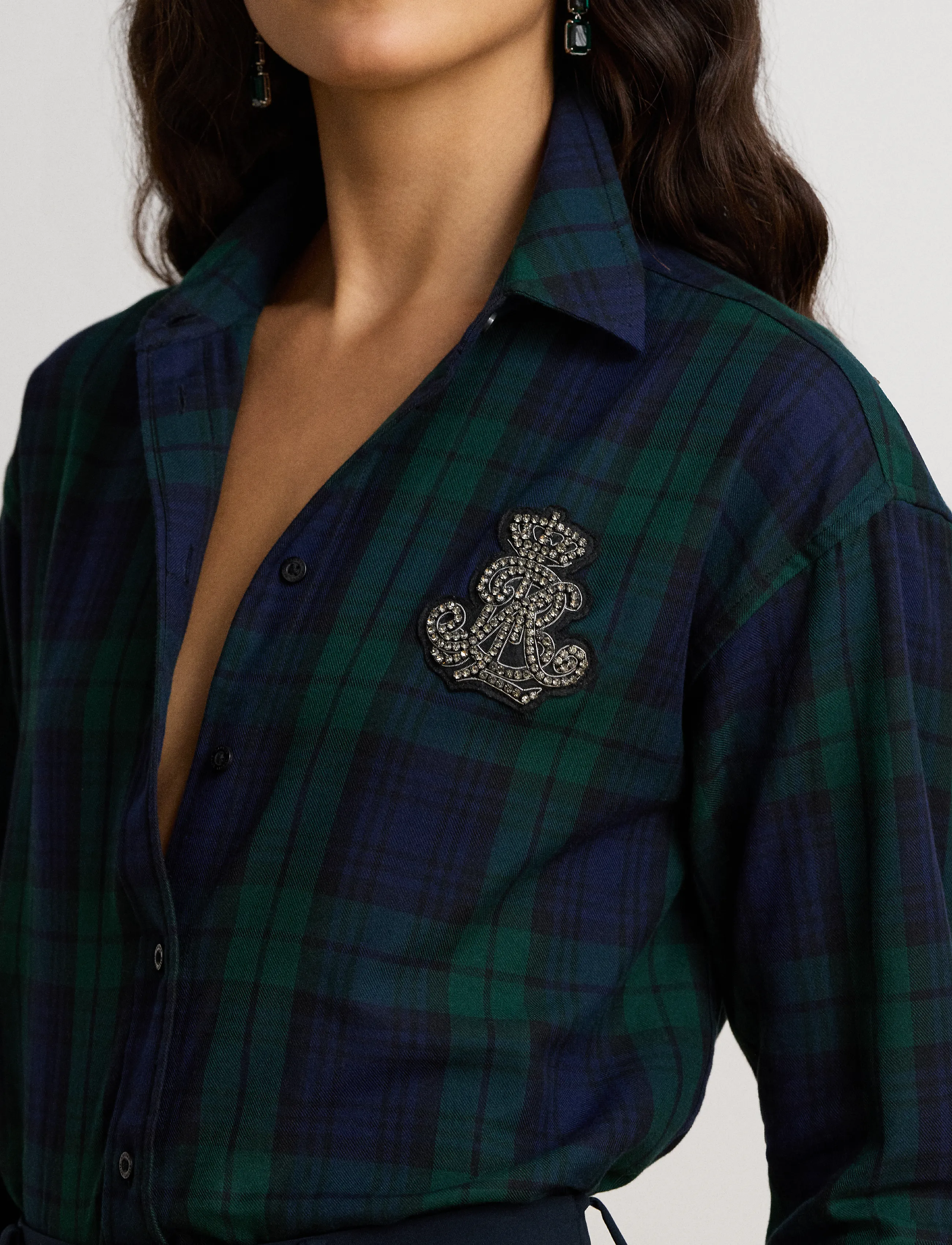 Lauren Ralph Lauren - Relaxed Fit Bullion Black Watch Shirt - overhemden met lange mouwen - black/green multi - 5