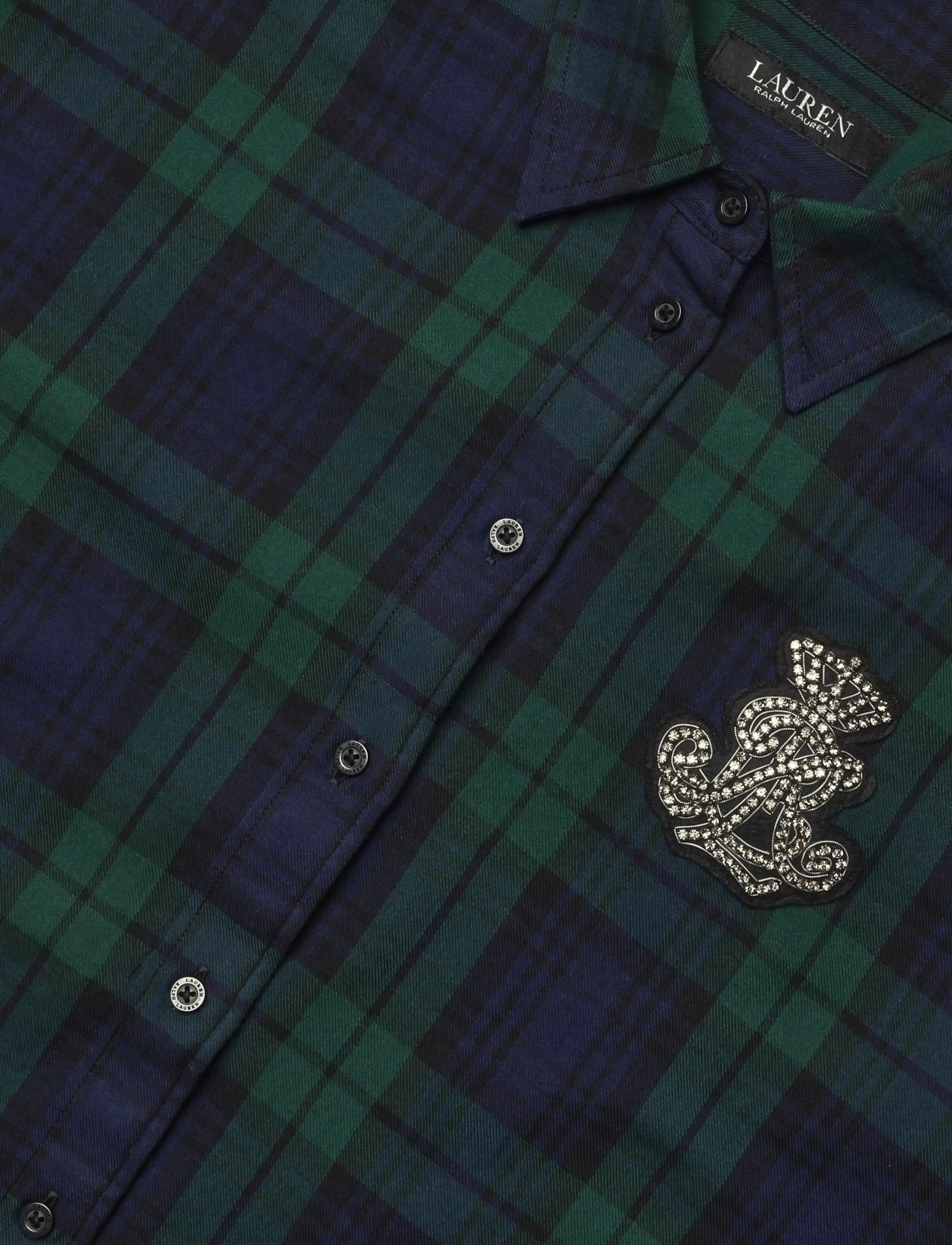 Lauren Ralph Lauren - Relaxed Fit Bullion Black Watch Shirt - langermede skjorter - black/green multi - 5