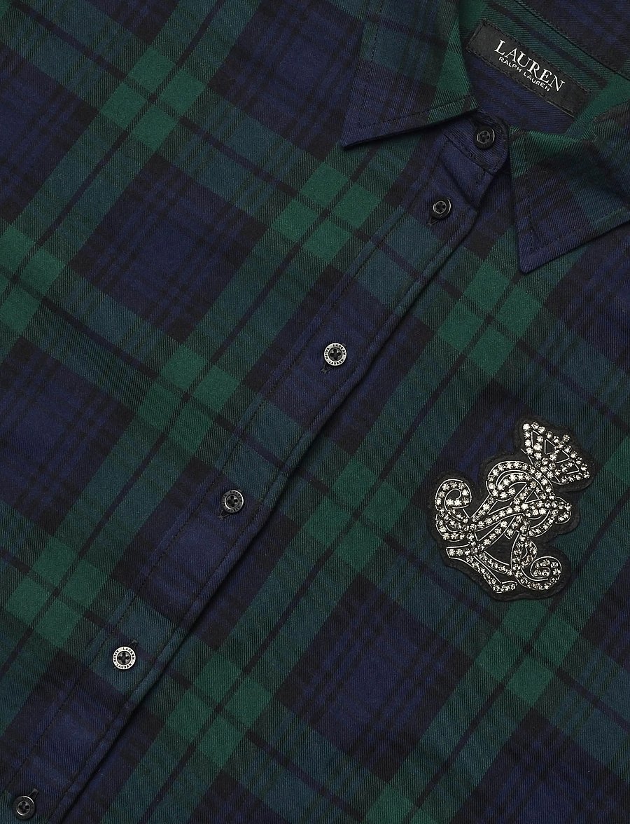 Lauren Ralph Lauren - Relaxed Fit Bullion Black Watch Shirt - langermede skjorter - black/green multi - 5