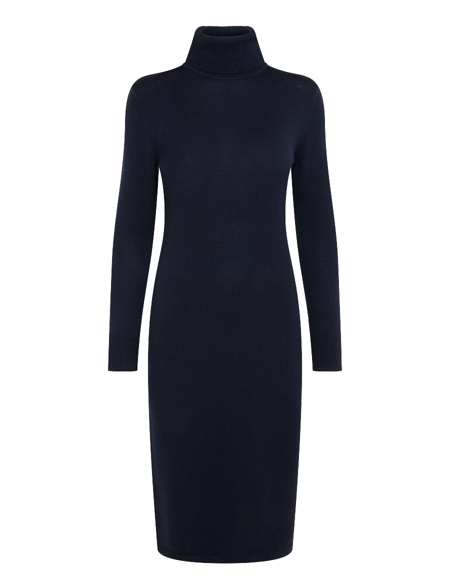 Lauren Ralph Lauren - Wool Turtleneck Sweater Dress - knitted dresses - lauren navy - 2