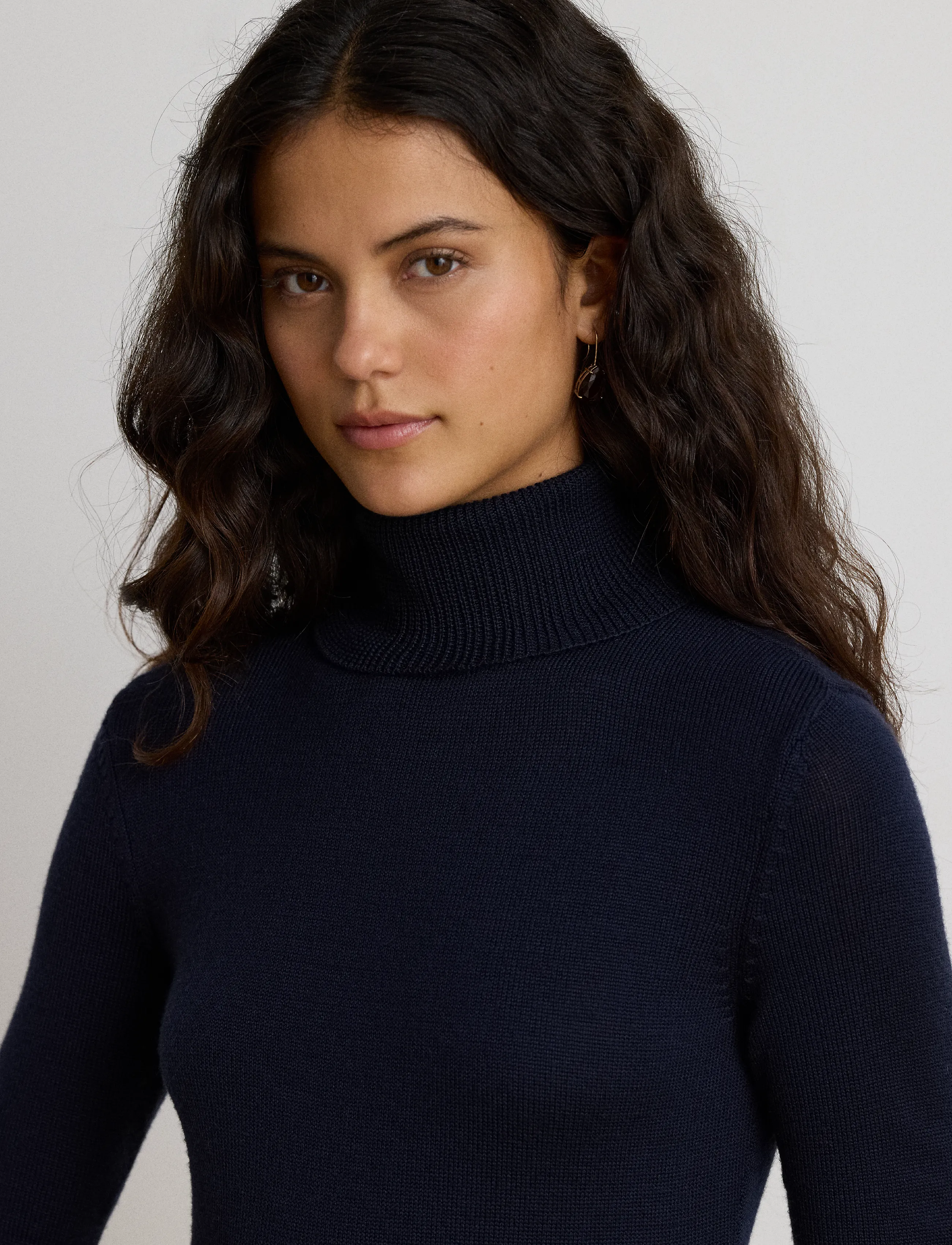 Lauren Ralph Lauren - Wool Turtleneck Sweater Dress - lauren navy - 4
