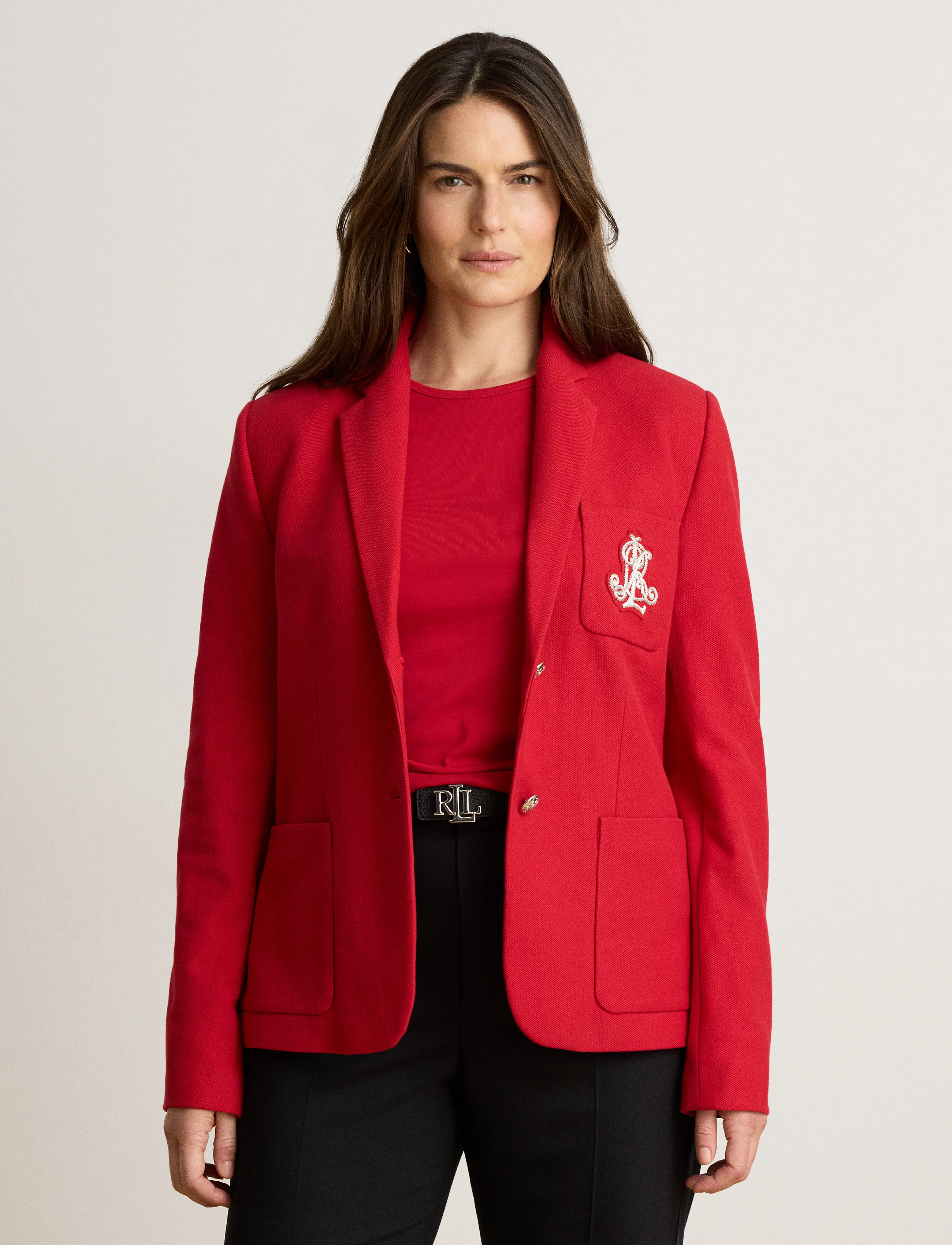 Lauren Ralph Lauren Kavaj i bomullspiké med bullionemblem - Kavajer - RALPH RED / red