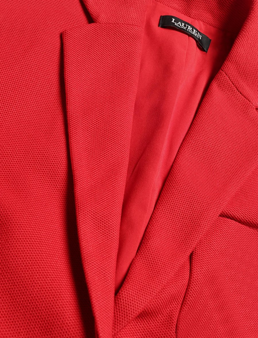 Lauren Ralph Lauren - Bullion Stretch-Cotton Piqué Blazer - Üherealised pintsakud - ralph red - 3