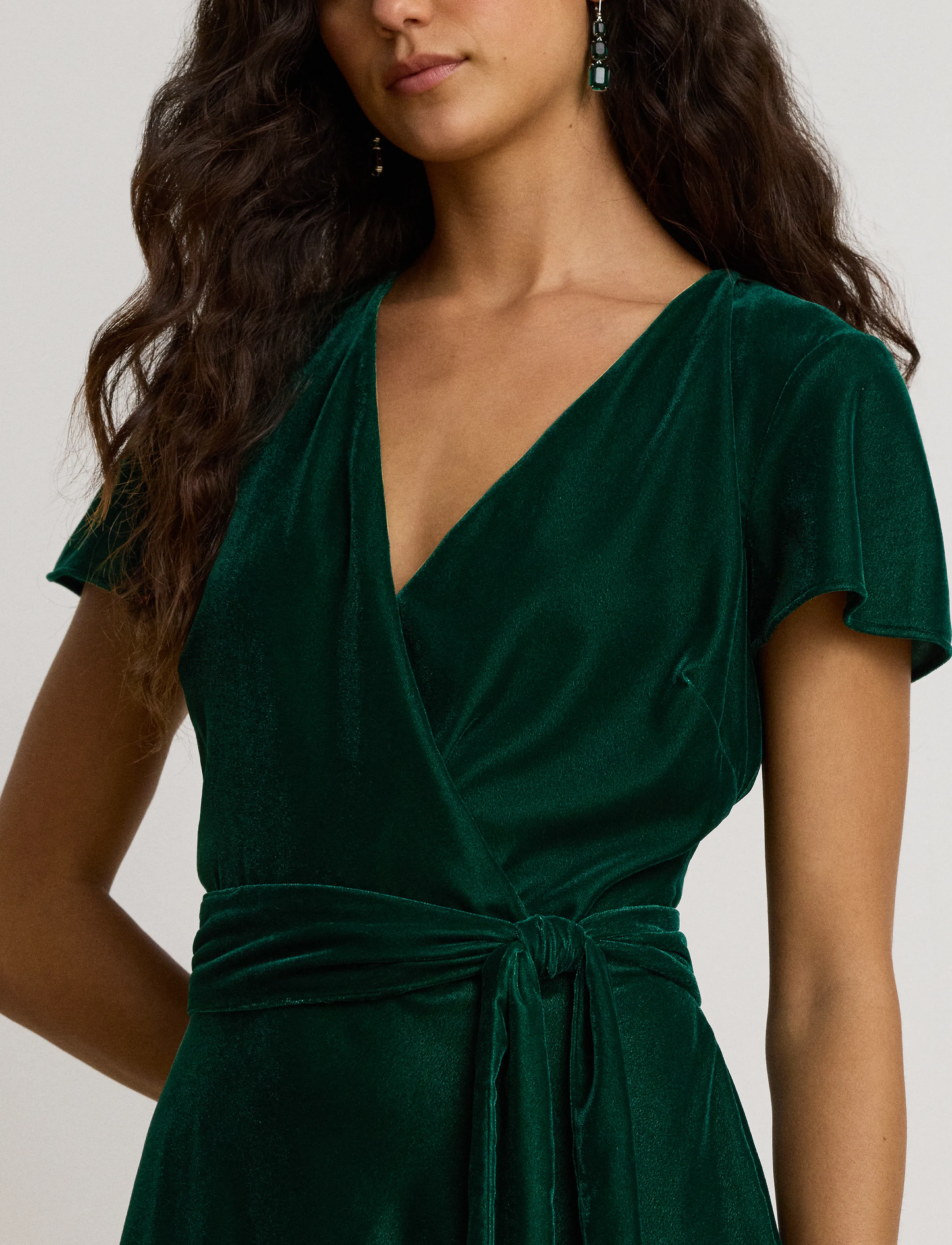Lauren Ralph Lauren Belted Velvet Surplice Dress klänningar dam – bild 3