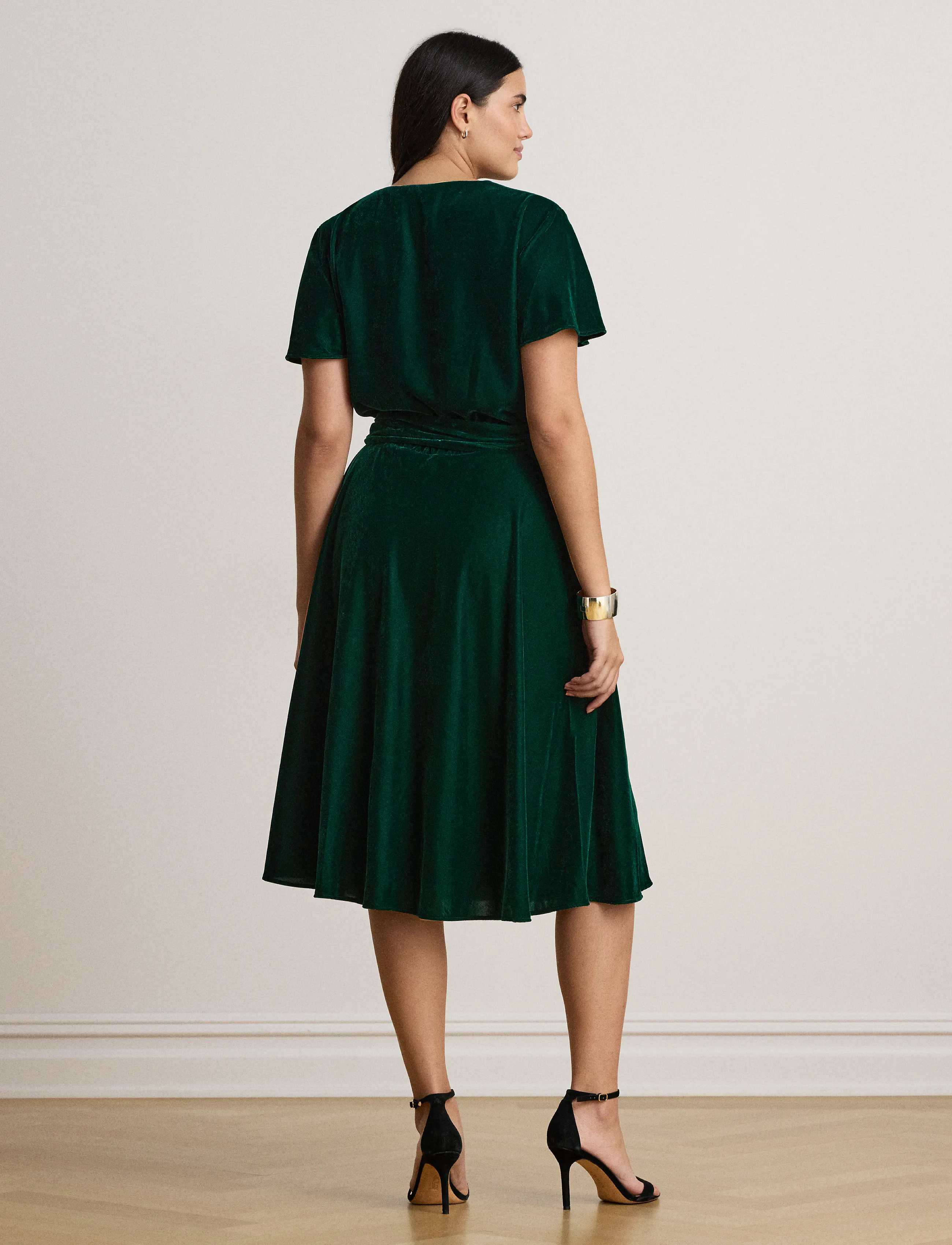Lauren Ralph Lauren Belted Velvet Surplice Dress klänningar dam – bild 5