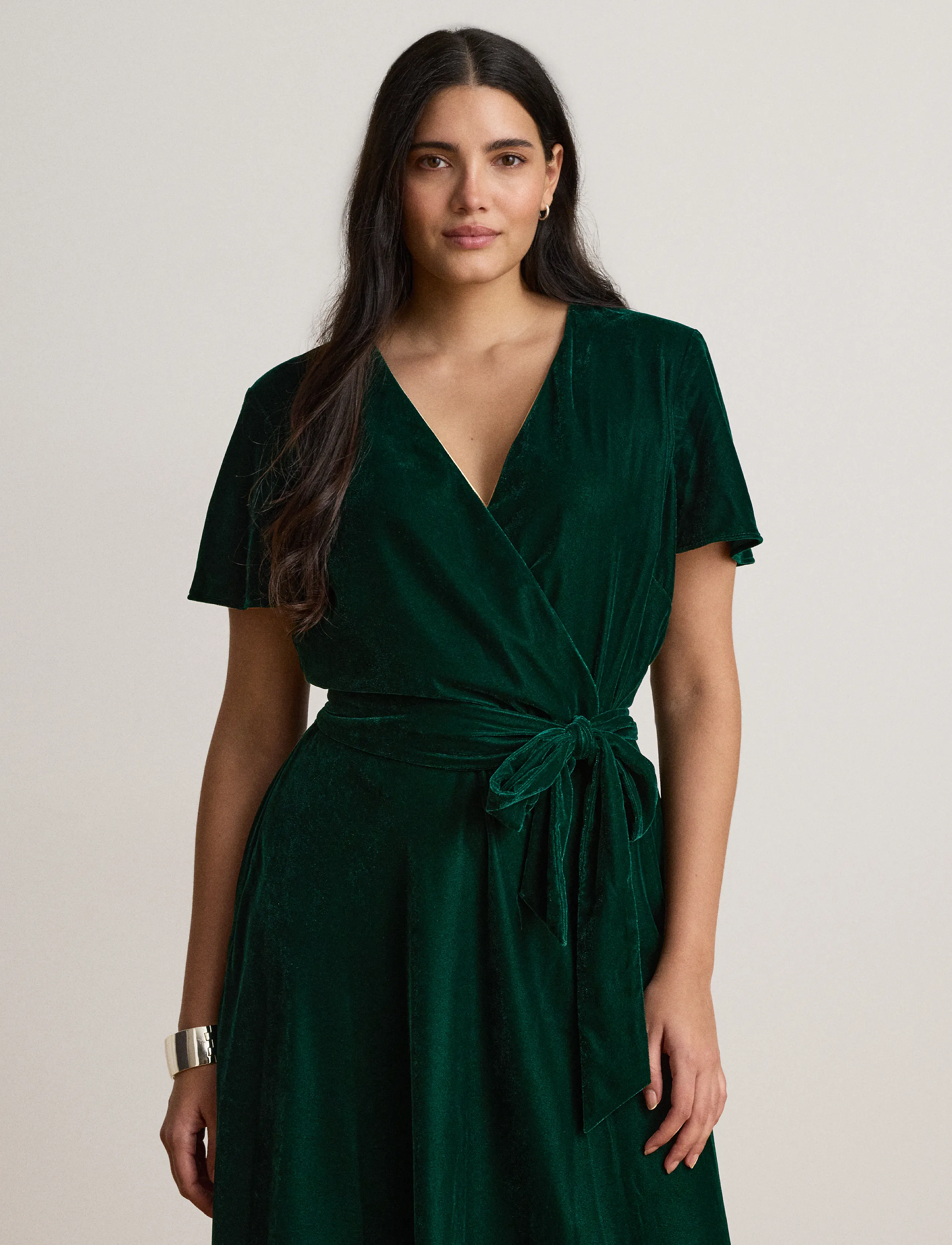 Lauren Ralph Lauren Belted Velvet Surplice Dress klänningar dam – bild 7