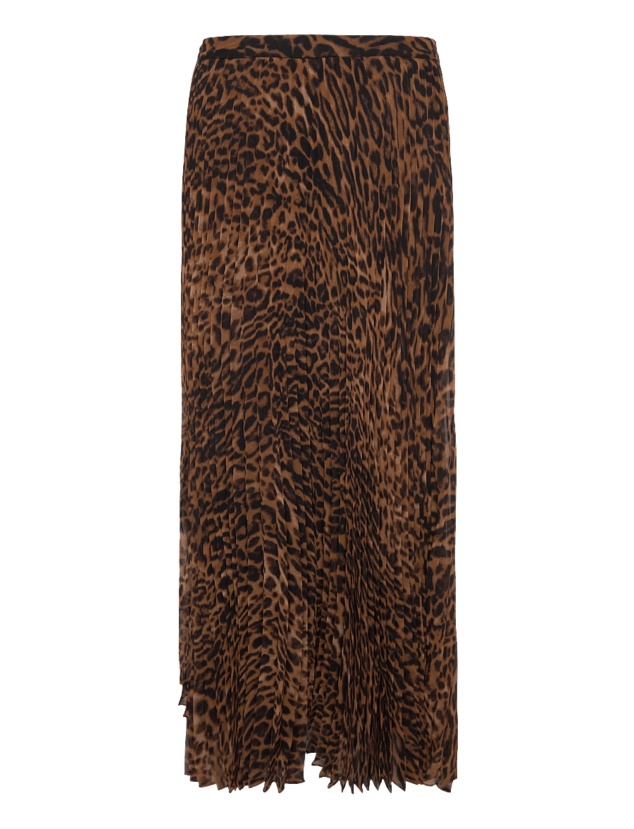 Lauren Ralph Lauren - Plisserad chiffongkjol med ocelottryck - plisserade kjolar - tan multi - 3