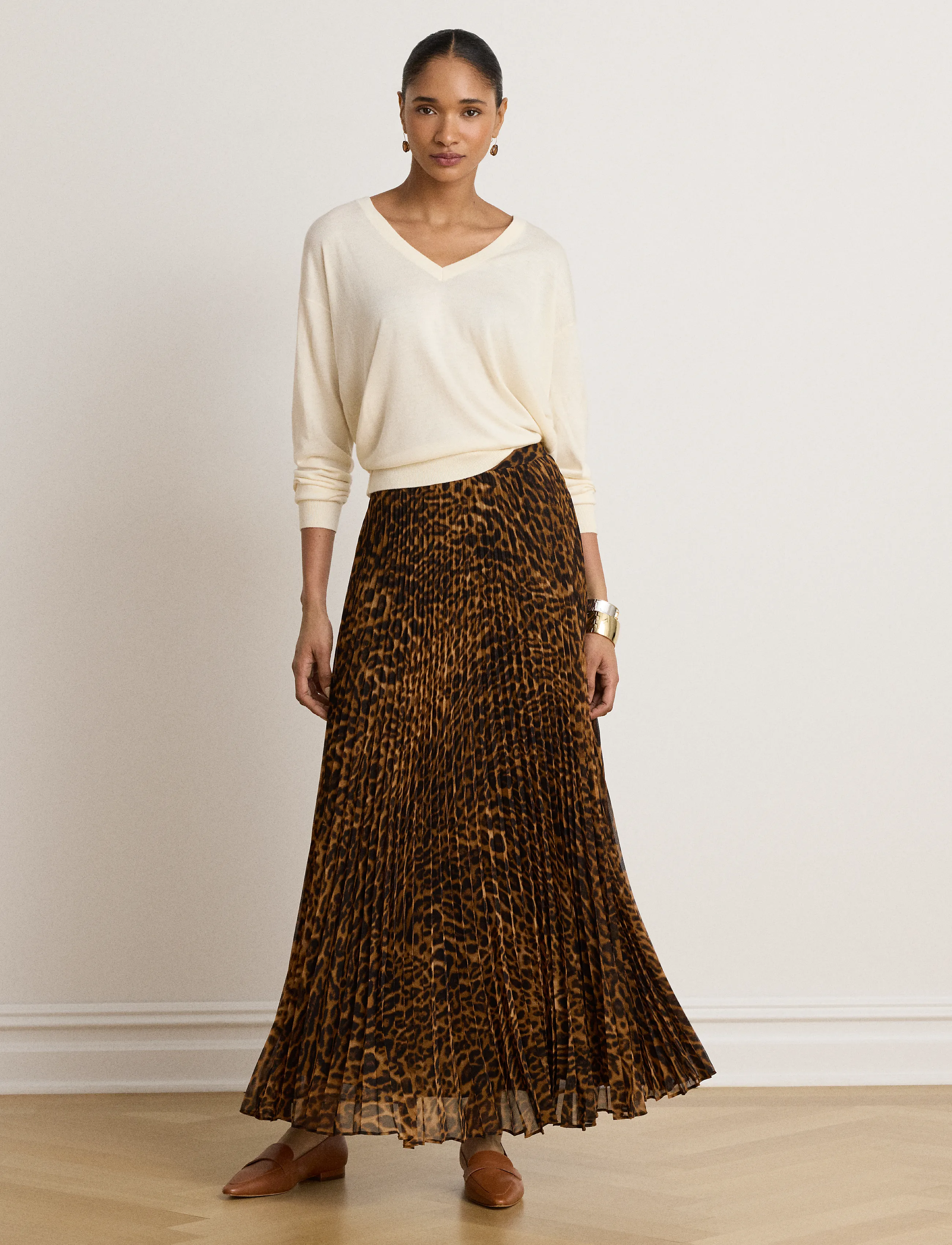 Lauren Ralph Lauren Ocelot-Print Pleated Chiffon Skirt kjolar dam – bild 4