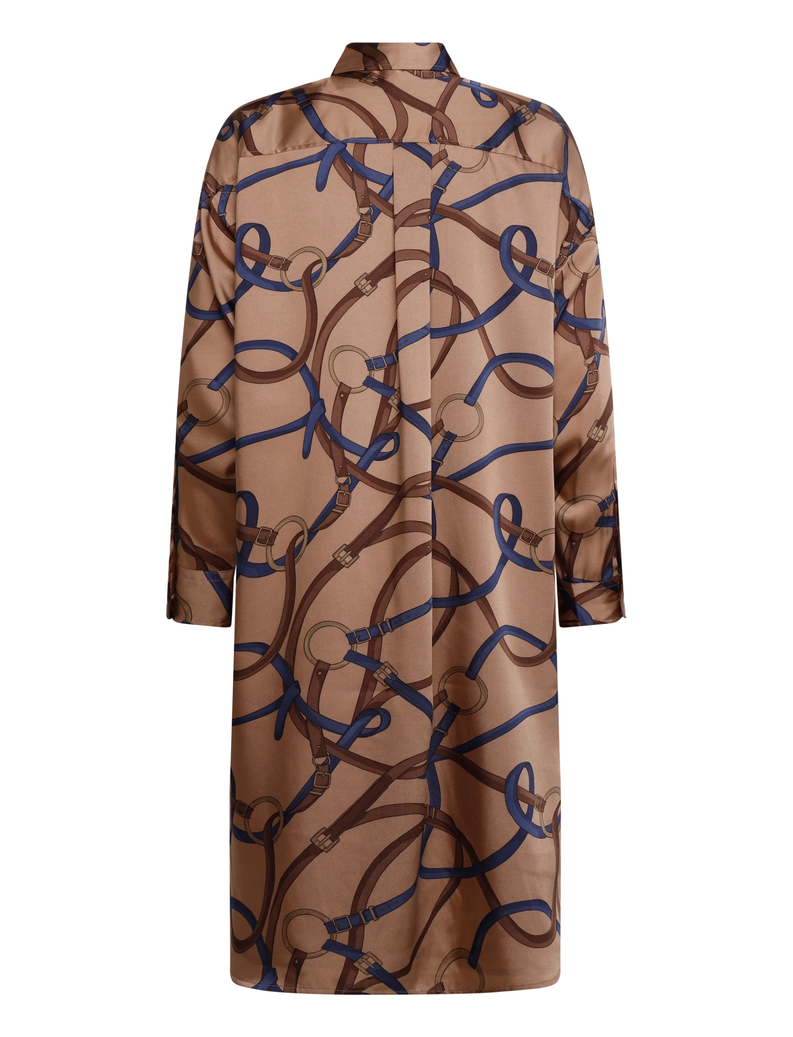 Lauren Ralph Lauren - Belting-Print Twill Midi Shirtdress - skjortklänningar - camel multi - 2