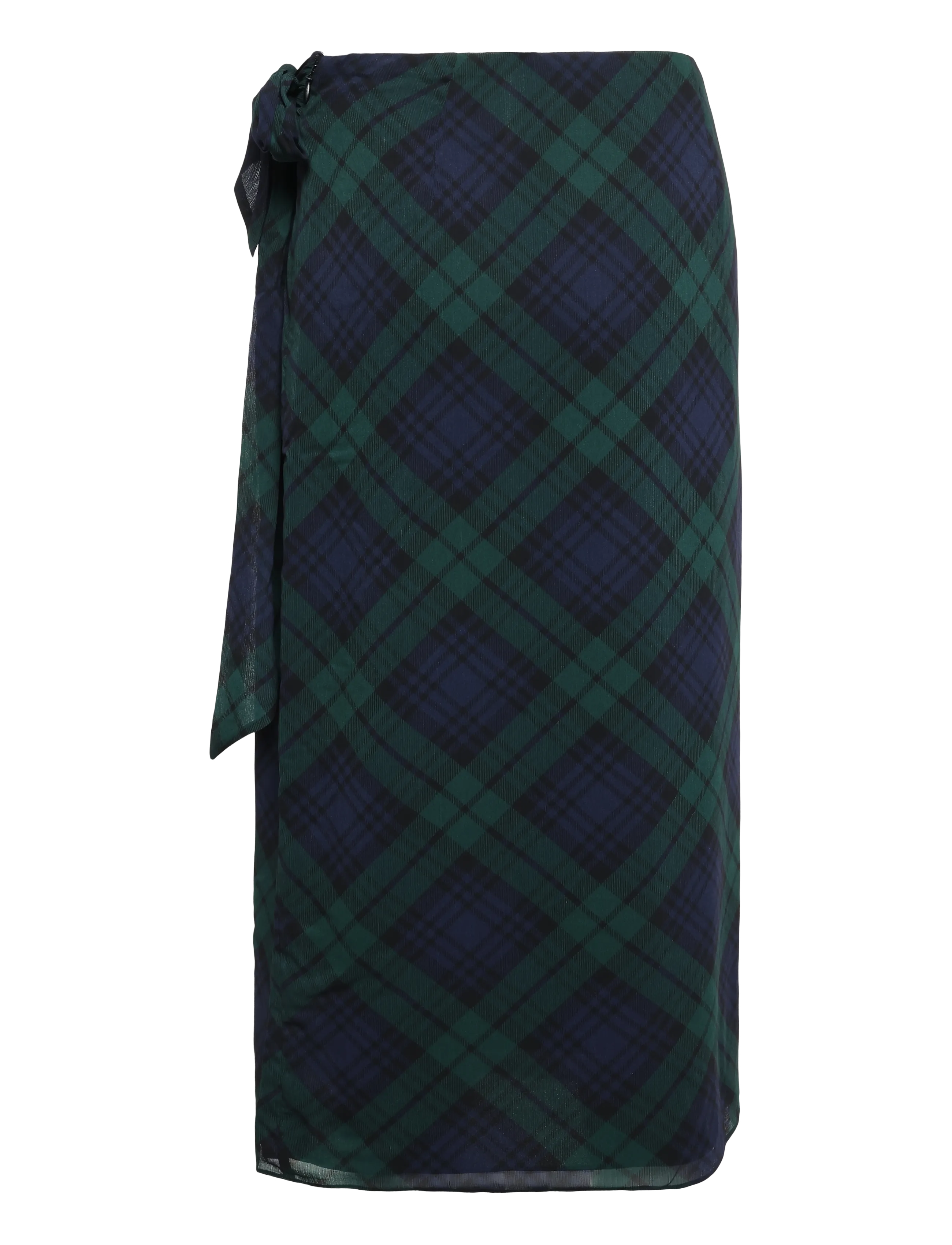 Lauren Ralph Lauren - Plaid Tie-Front Georgette Midi Skirt - hõlmikseelikud - navy/green/black - 3