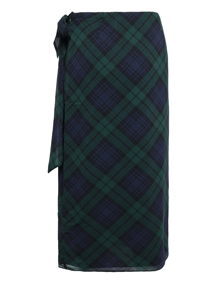 Lauren Ralph Lauren - Plaid Tie-Front Georgette Midi Skirt - hõlmikseelikud - navy/green/black - 3