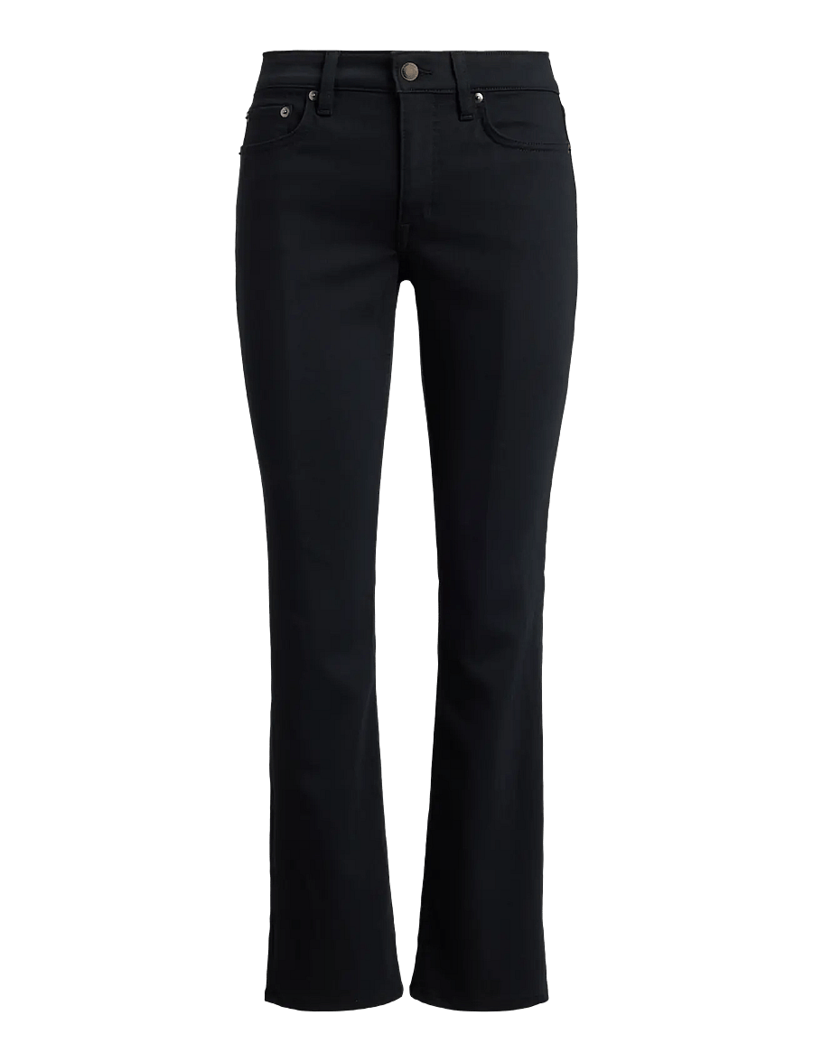 Lauren Ralph Lauren - Mid-Rise Slim Straight Jean - raka jeans - black wash - 1