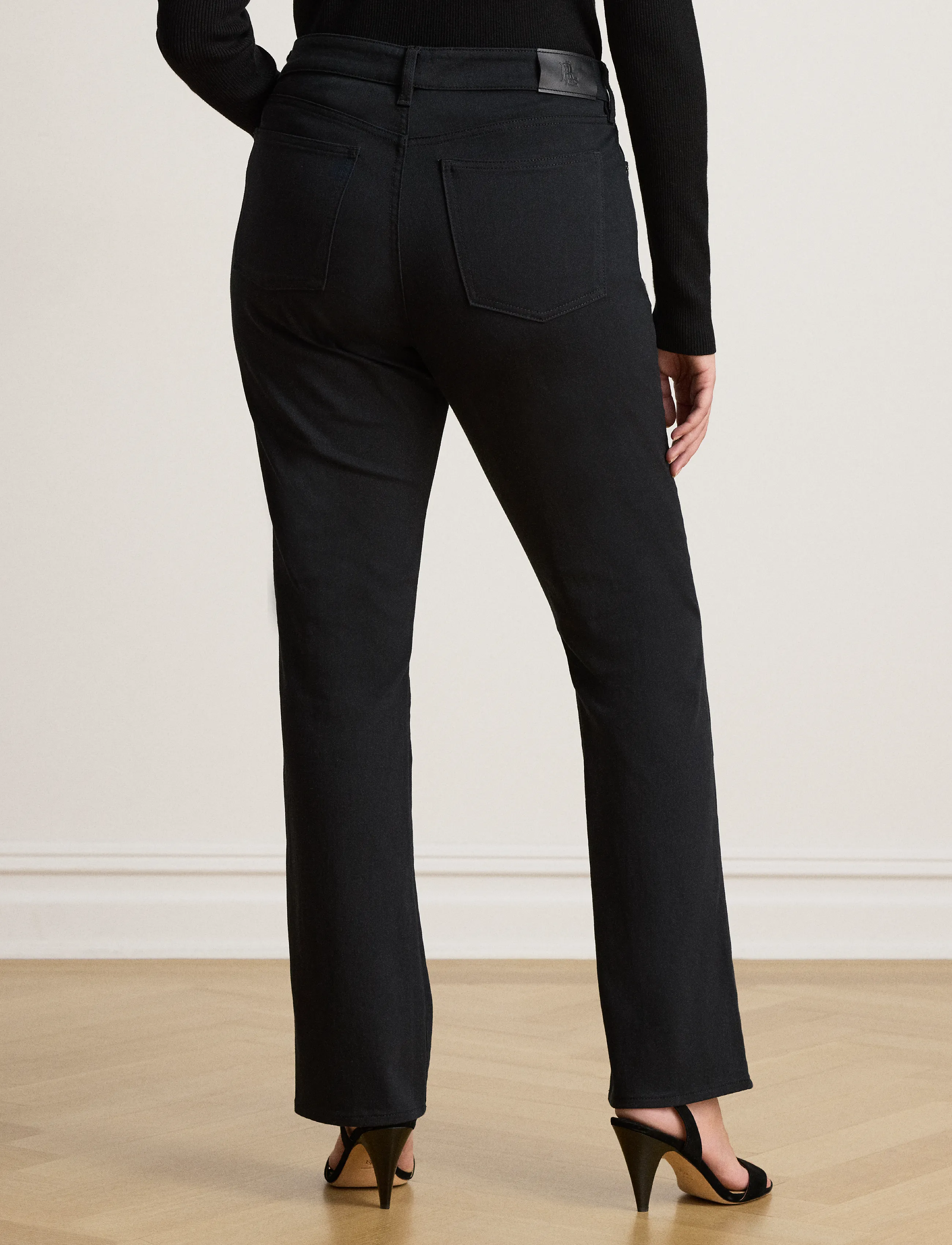 Lauren Ralph Lauren - Mid-Rise Slim Straight Jean - raka jeans - black wash - 2